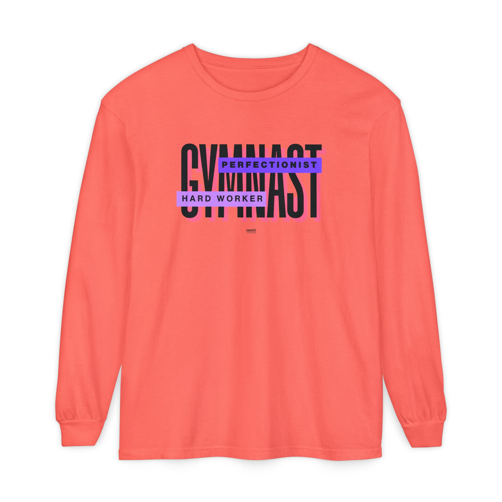 Gymnast Hard Worker Long Sleeve Shirt - Purple (Adult)