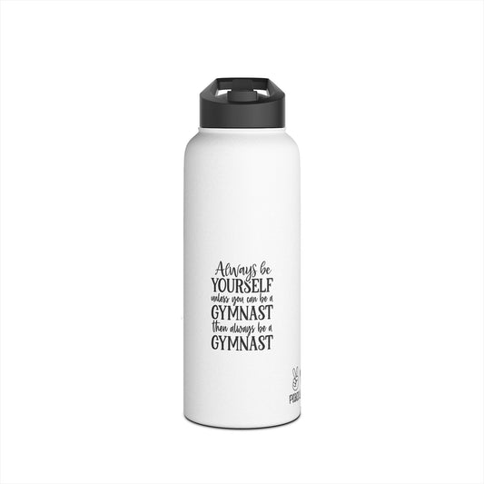 Gymnastics Quotes-White (Stainless Steel Water Bottle, Standard Lid)