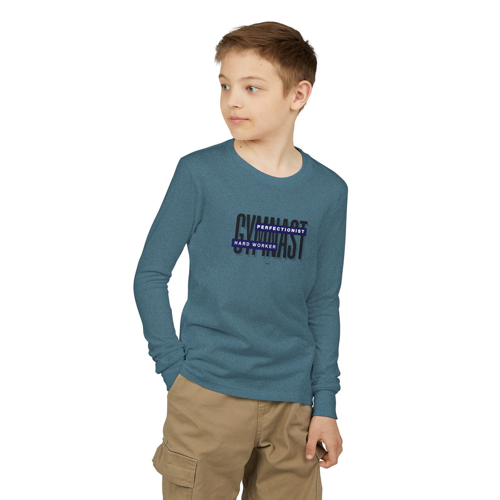 Gymnast Hard Worker Long Sleeve Shirt - Navy (Youth)