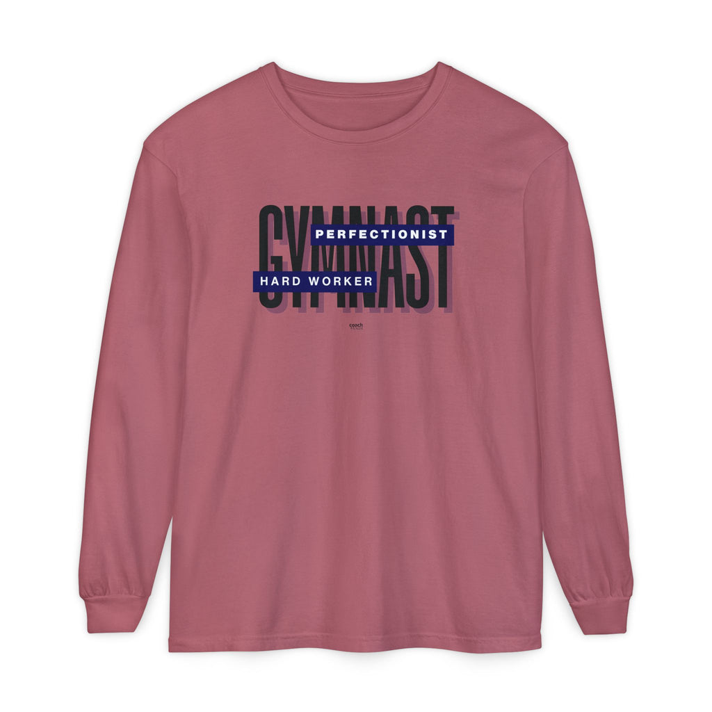 Gymnast Hard Worker Long Sleeve Shirt - Navy (Adult)