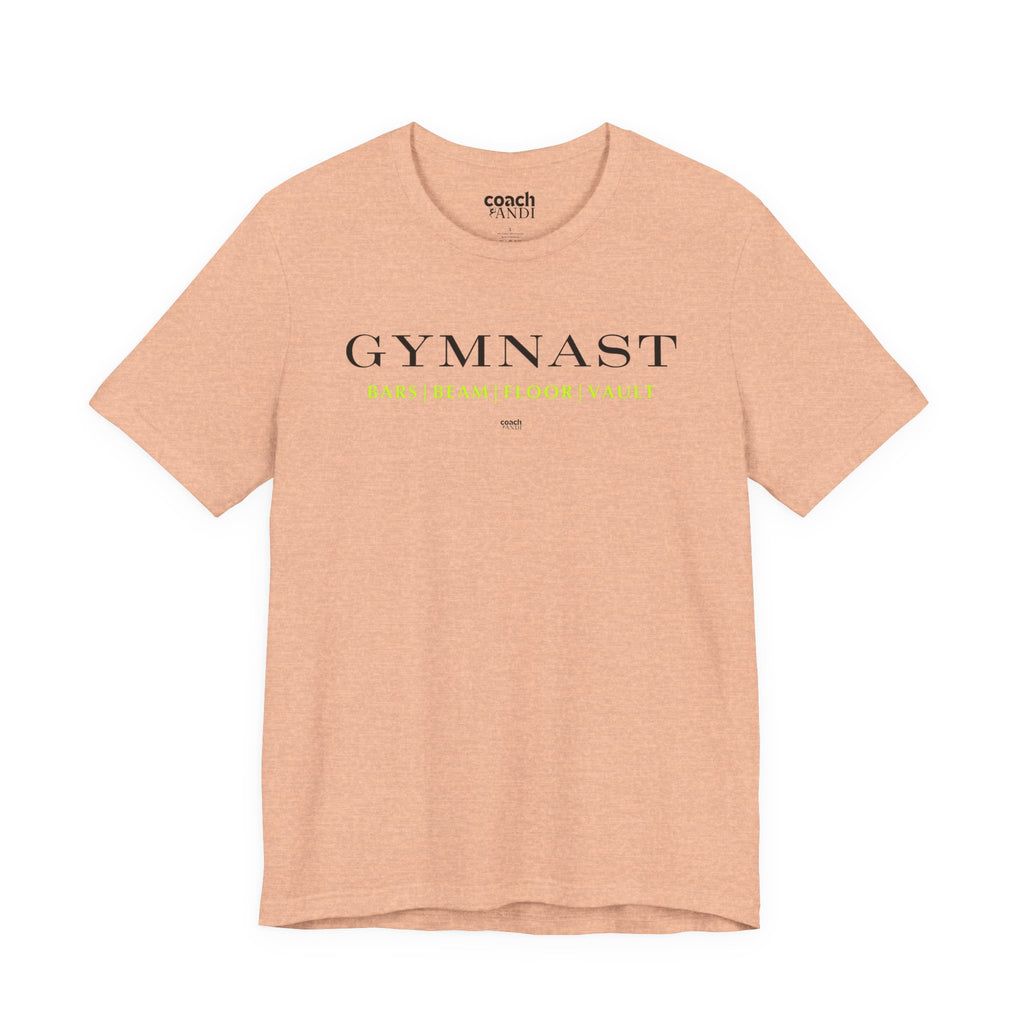 GYMNAST (Bars Beam Floor Vault) Tshirt - Lime (Adult)