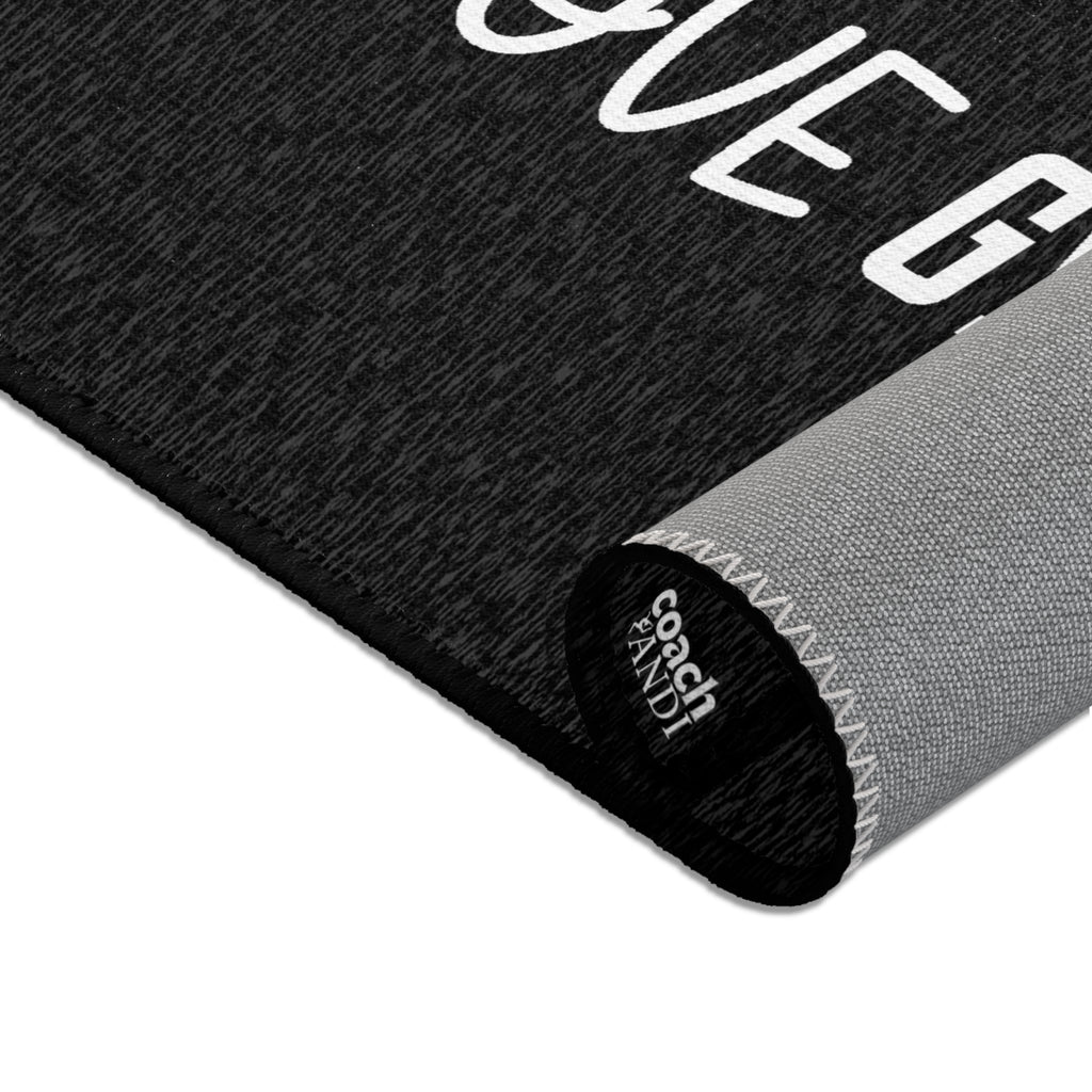 Peace, Love, Gymnastics-Black (Area Rugs)