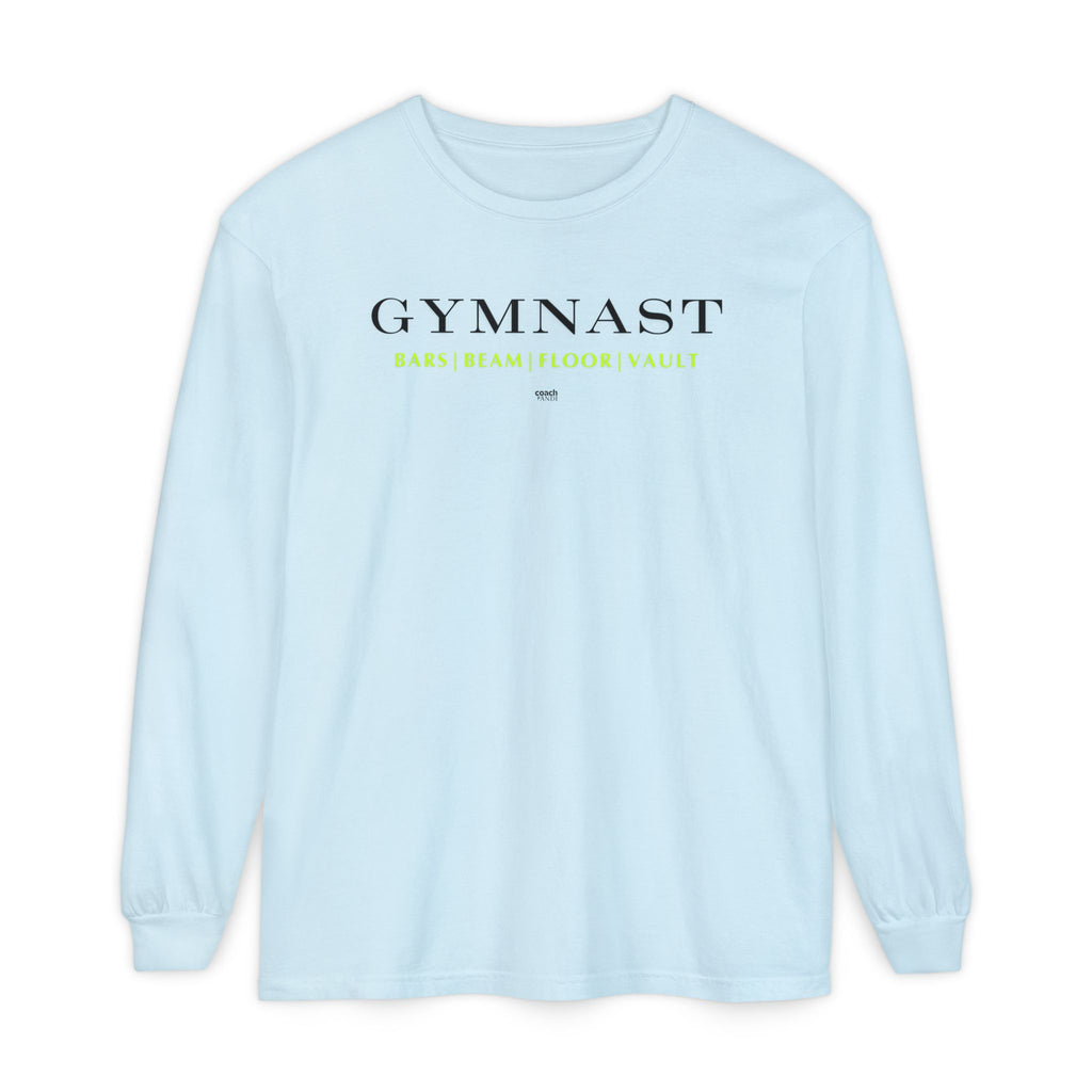GYMNAST (Bars Beam Floor Vault) Long Sleeve Shirt - Lime (Adult )