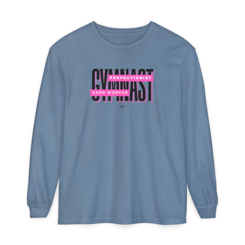 Gymnast Hard Worker Long Sleeve Shirt - Pink (Adult)