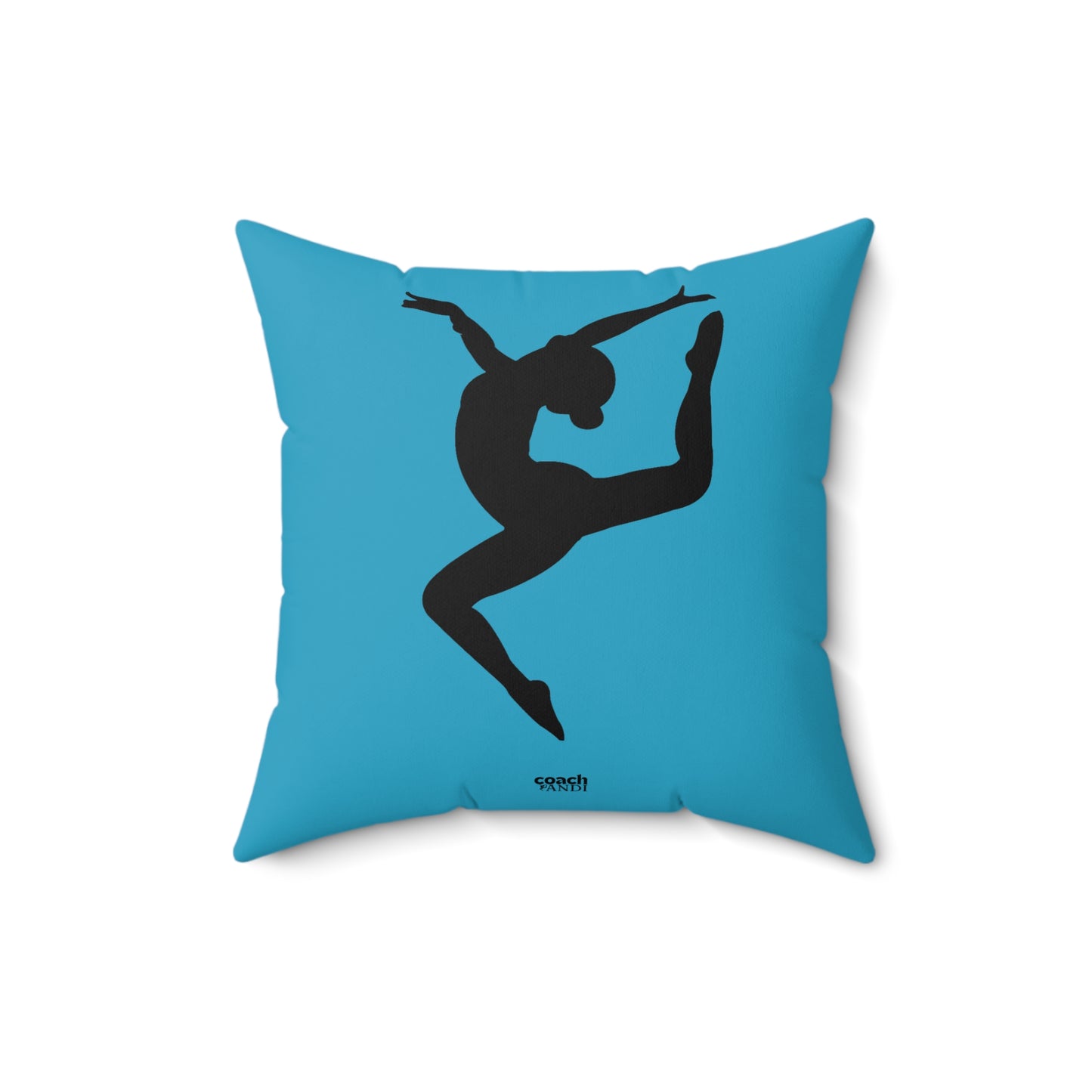 Always Be A Gymnast-Turquoise (Spun Polyester Square Pillow)