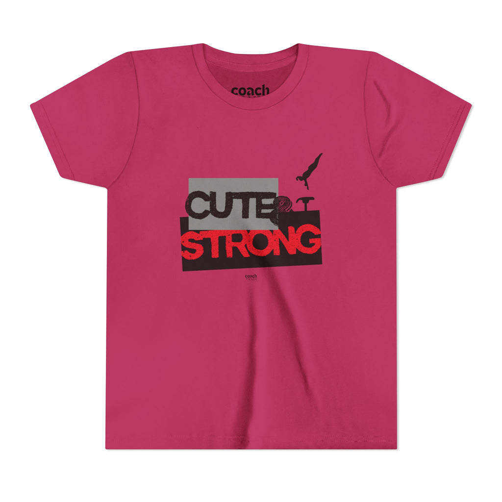 Cute & Strong Youth Short Sleeve Tee - Red/Black