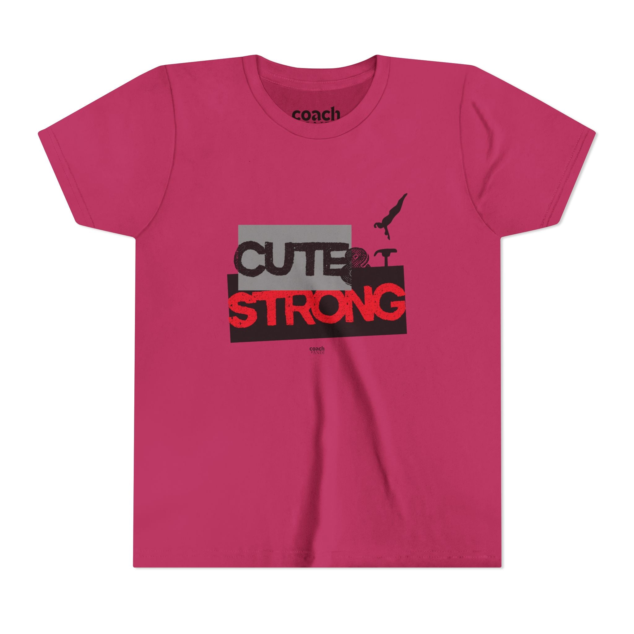 Cute & Strong Youth Short Sleeve Tee - Red/Black