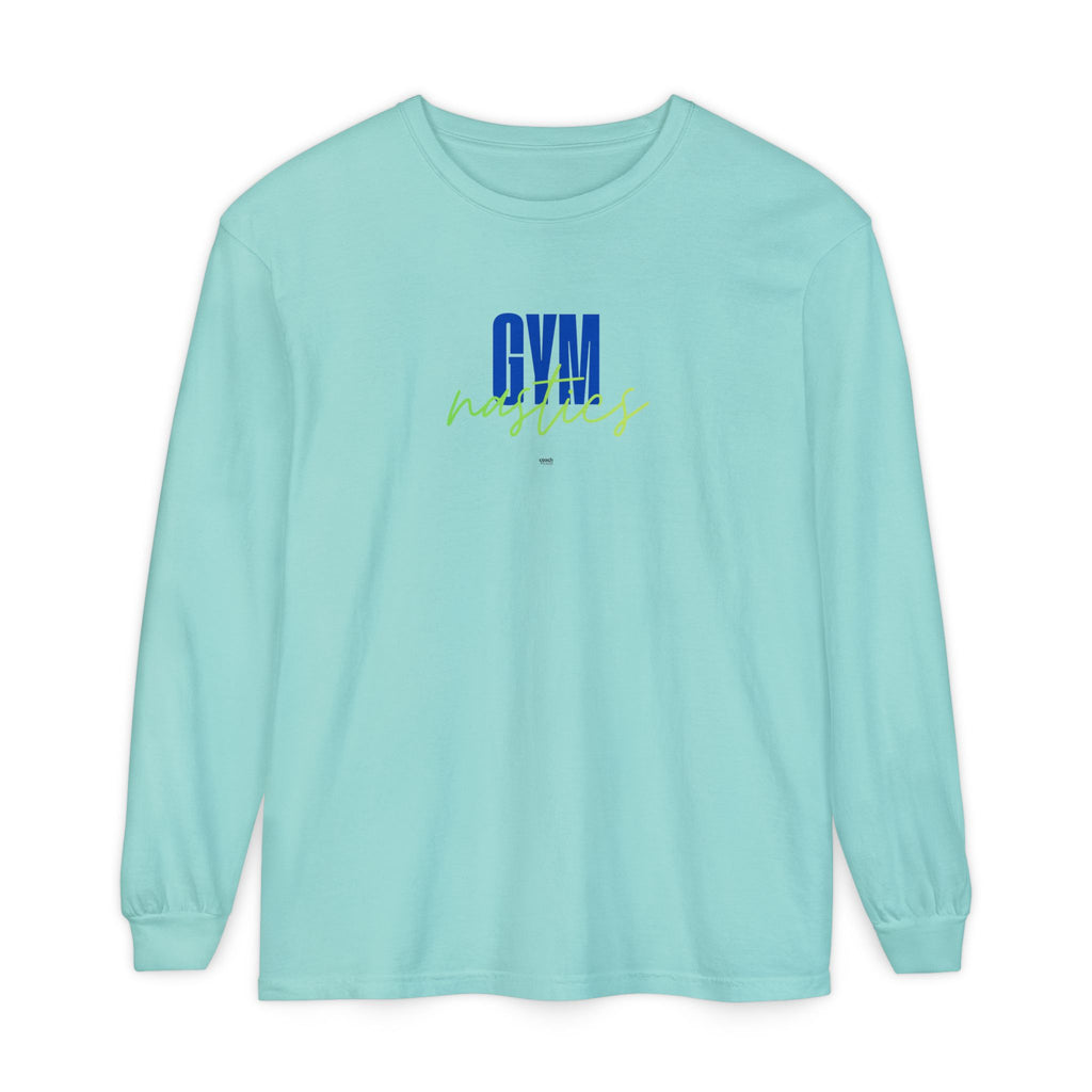 GYMnastics Long Sleeve Shirt - Blue/Lime (Adult)