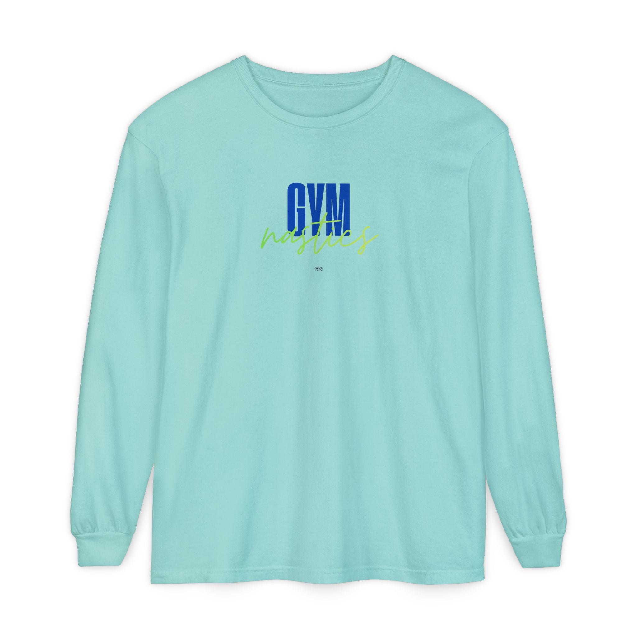 GYMnastics Long Sleeve Shirt - Blue/Lime (Adult)