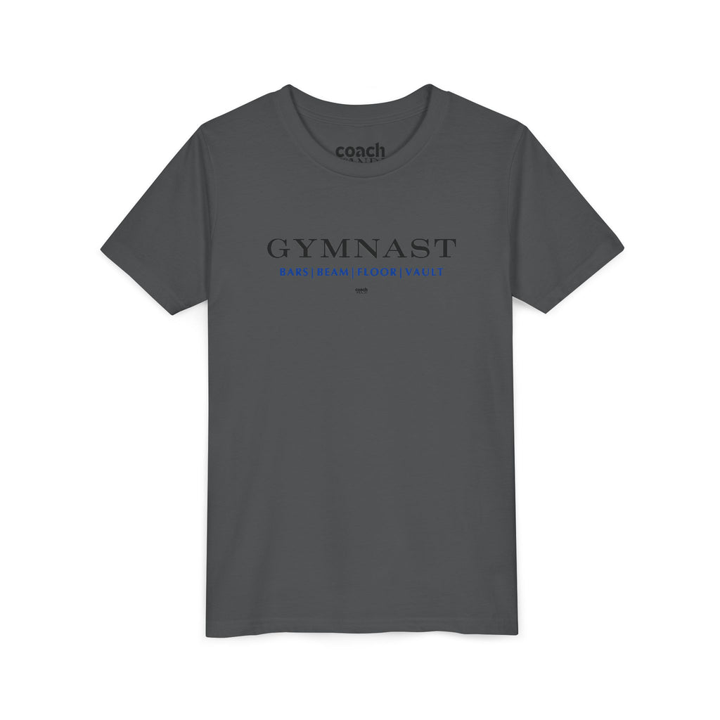 GYMNAST (Bars Beam Floor Vault) Short Sleeve Tee - Blue (Youth)