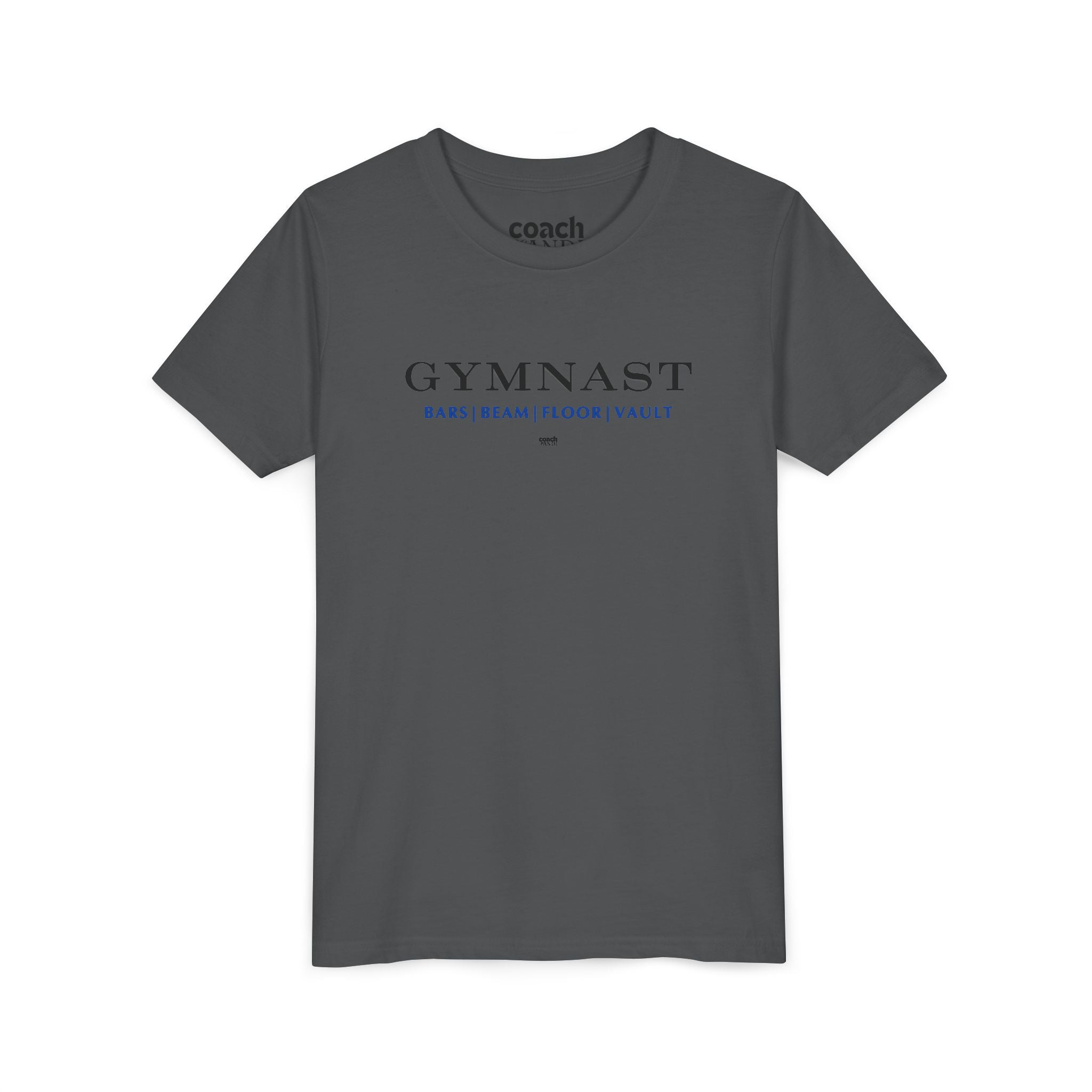 GYMNAST (Bars Beam Floor Vault) Short Sleeve Tee - Blue (Youth)