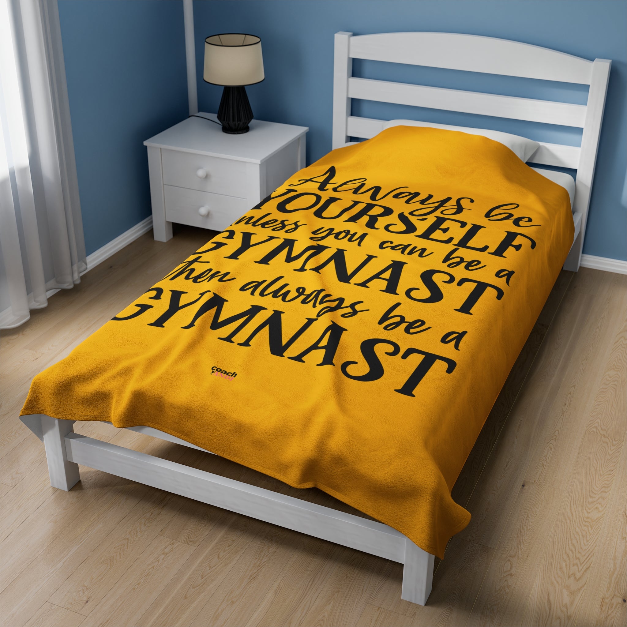 Always Be A Gymnast-Goldenrod (Velveteen Plush Blanket)