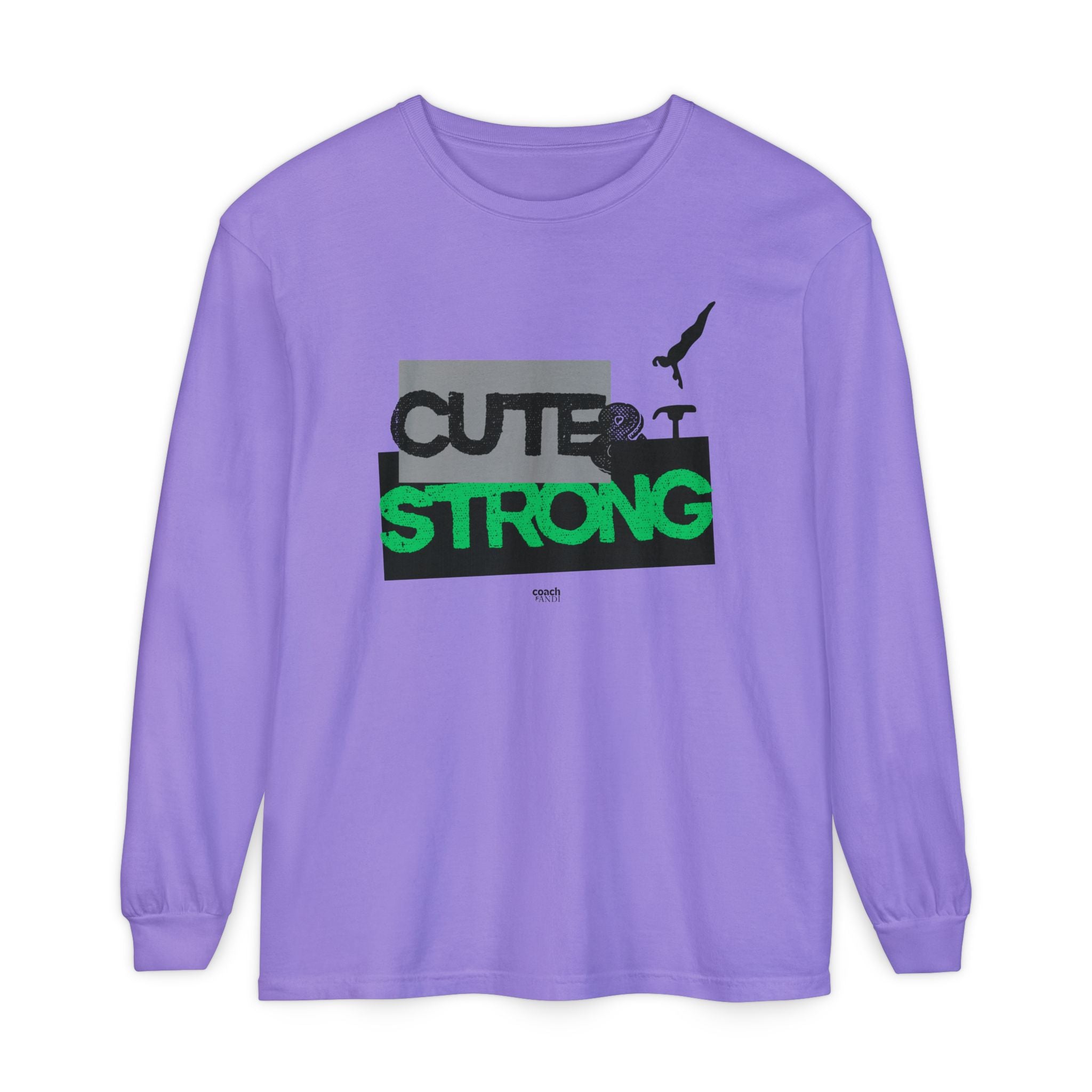 Cute & Strong - Green/Black (Adult Long Sleeve Shirt)