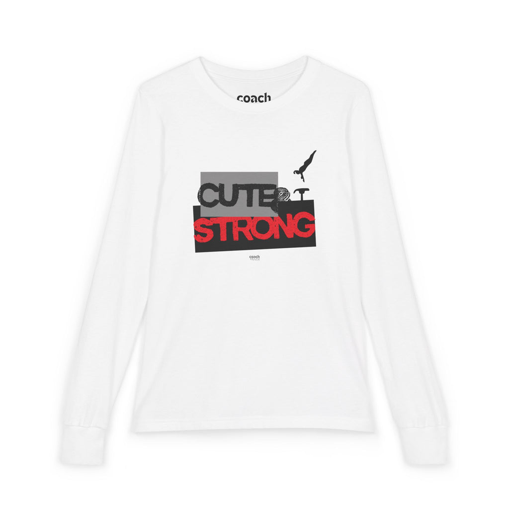 Cute & Strong Long Sleeve Shirt - Red/Black (Youth)