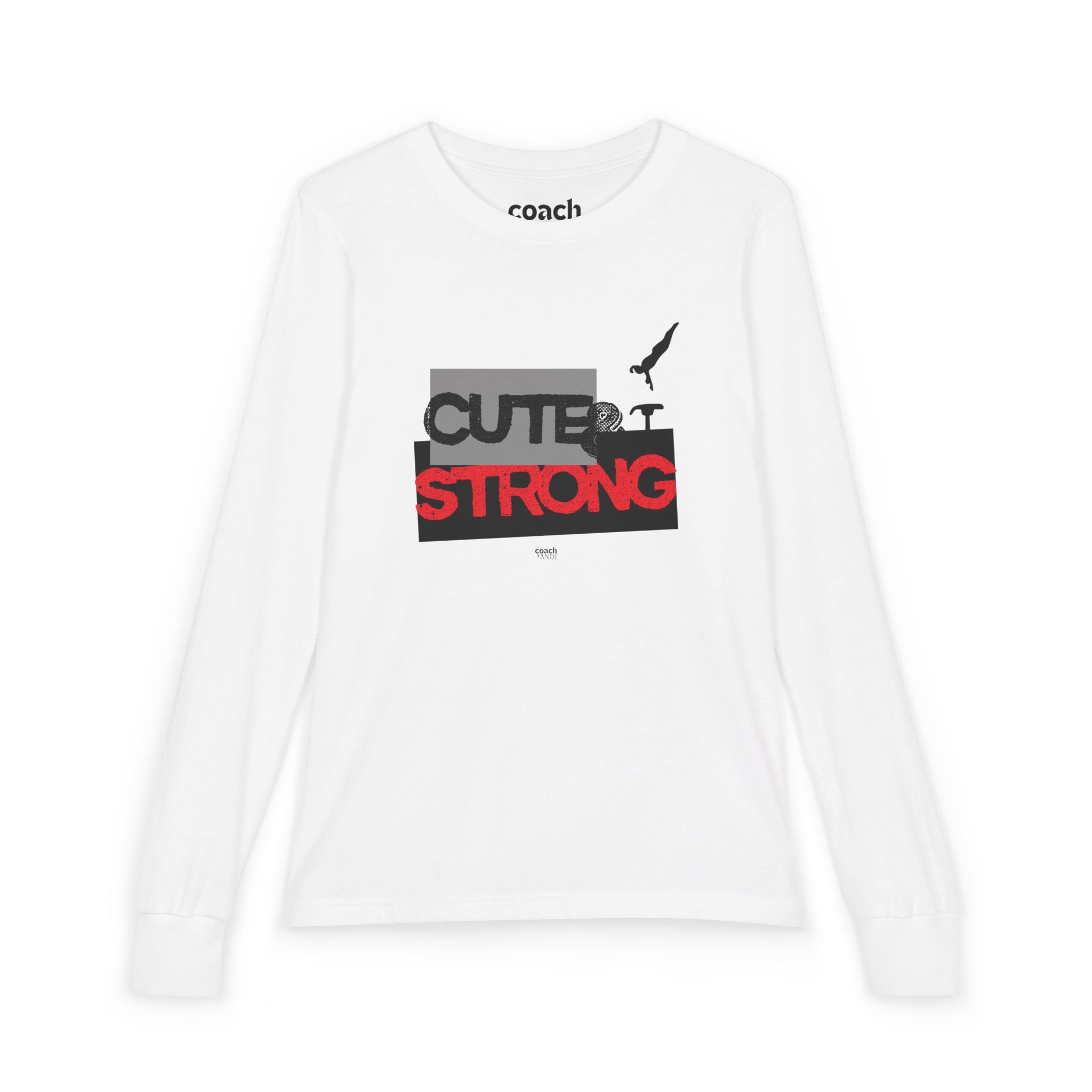 Cute & Strong Long Sleeve Shirt - Red/Black (Youth)