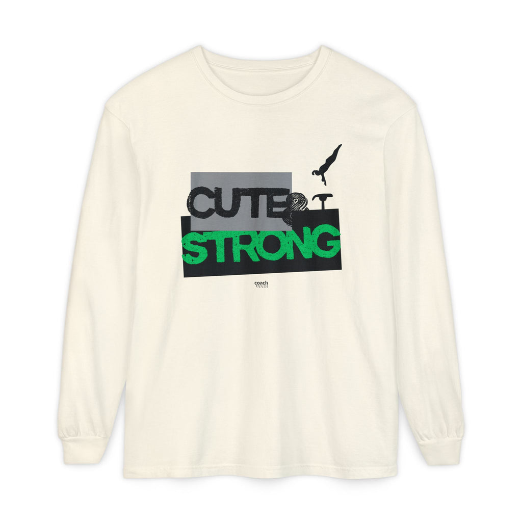 Cute & Strong - Green/Black (Adult Long Sleeve Shirt)