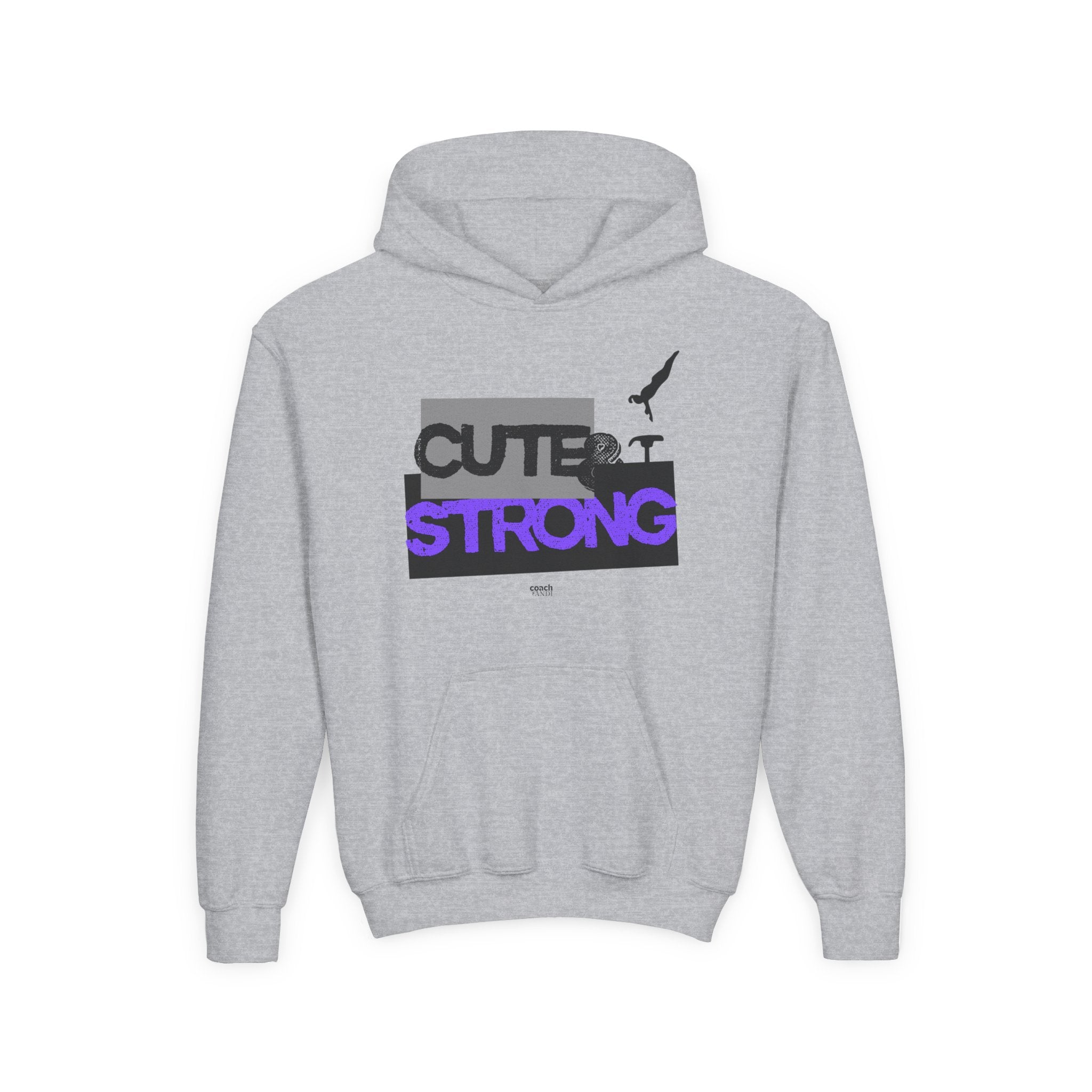 Cute & Strong Hoodie - Purple/Black (Youth)