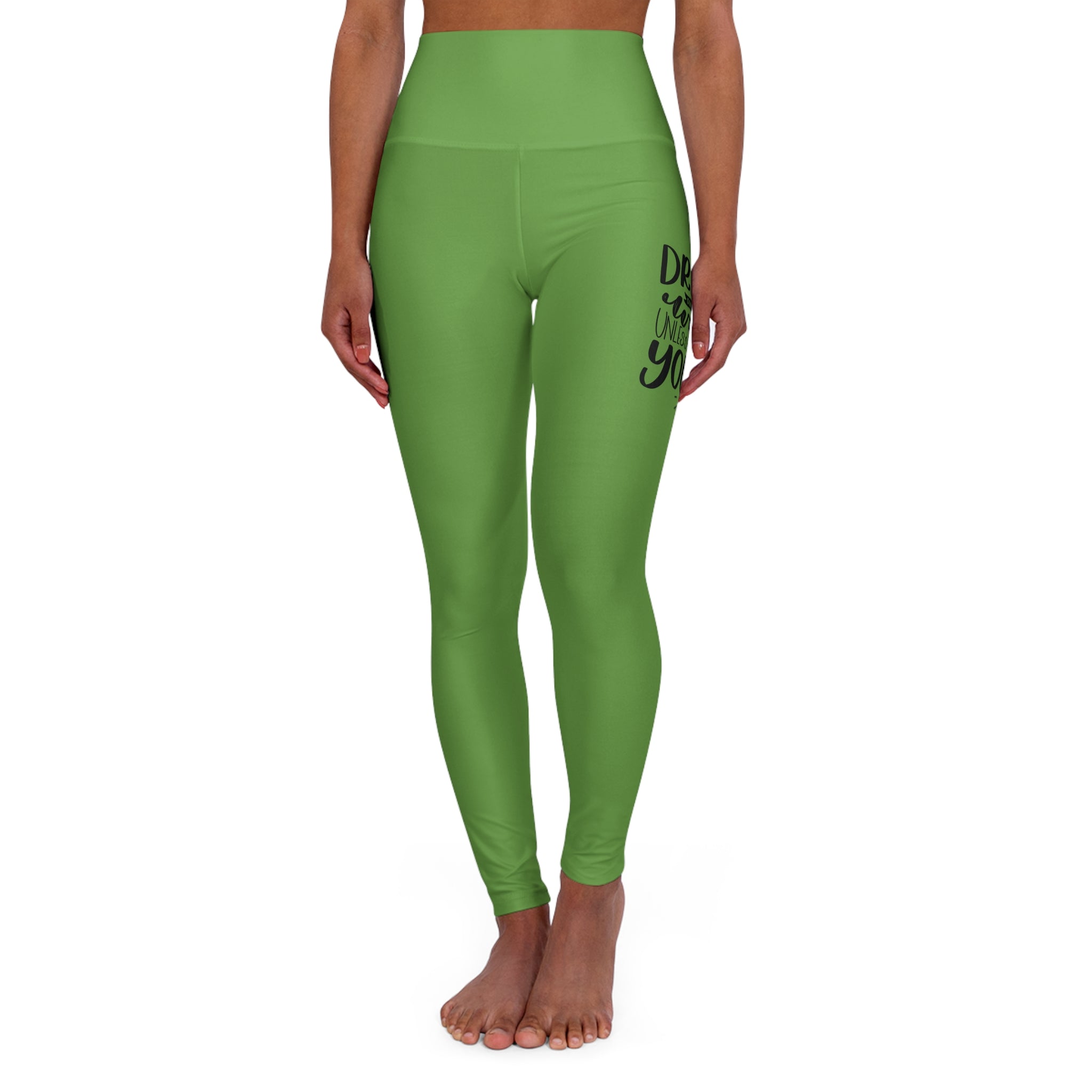 Work Hard-Green (Adult High Waisted Yoga Leggings (AOP)