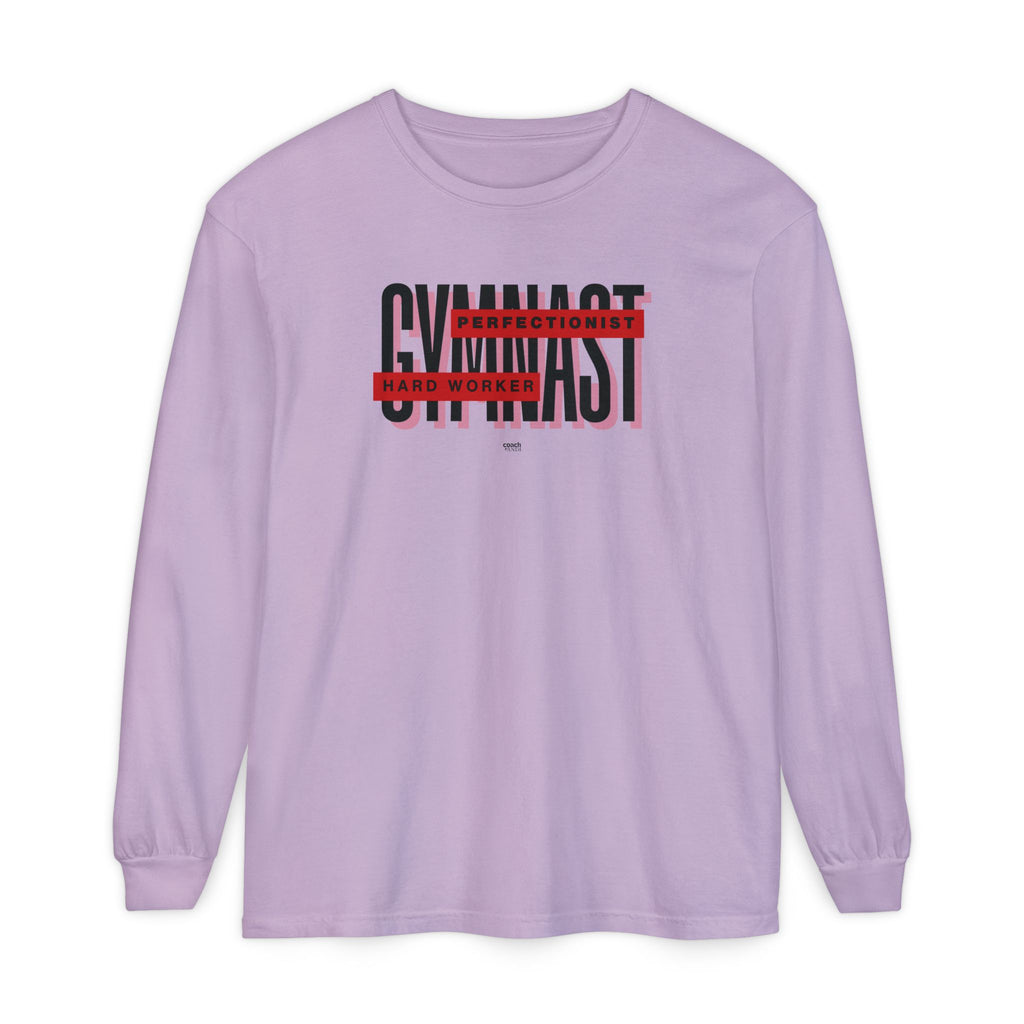 Gymnast Hard Worker Long Sleeve Shirt - Red (Adult)