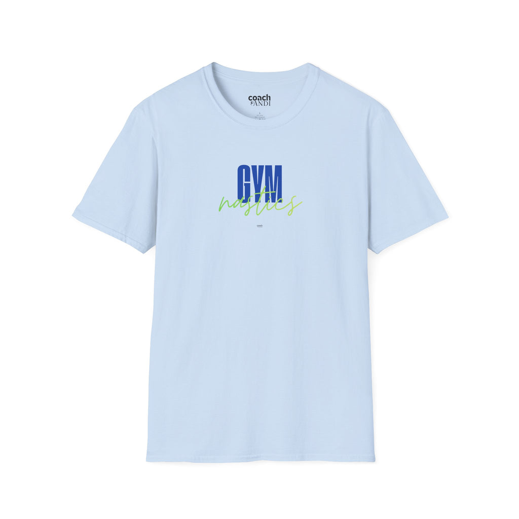 GYMnastics Tshirt - Blue/Lime (Adult)