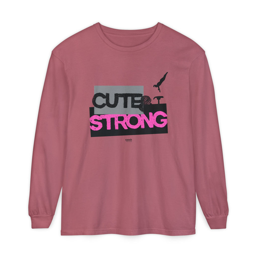 Cute & Strong - Pink/Black (Adult Long Sleeve Shirt)
