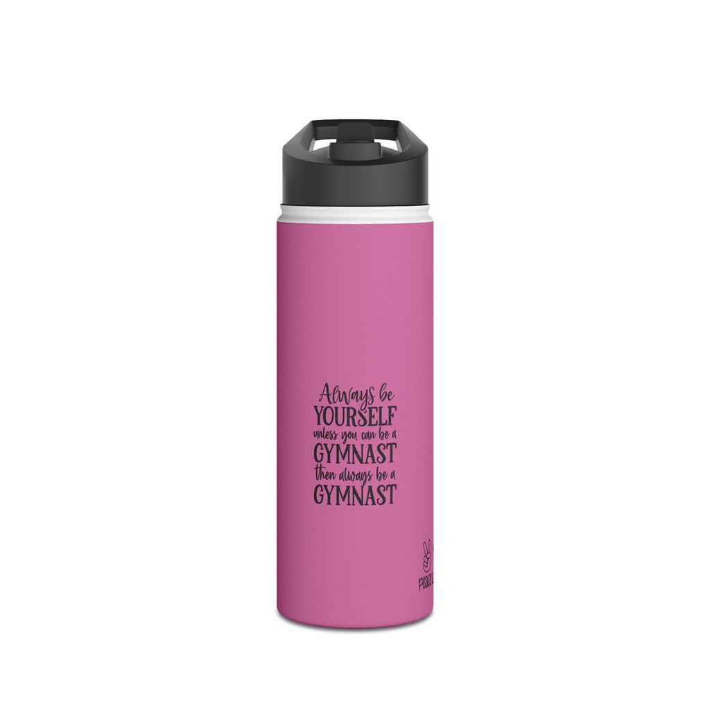 Gymnastics Quotes-Pink (Stainless Steel Water Bottle, Standard Lid)