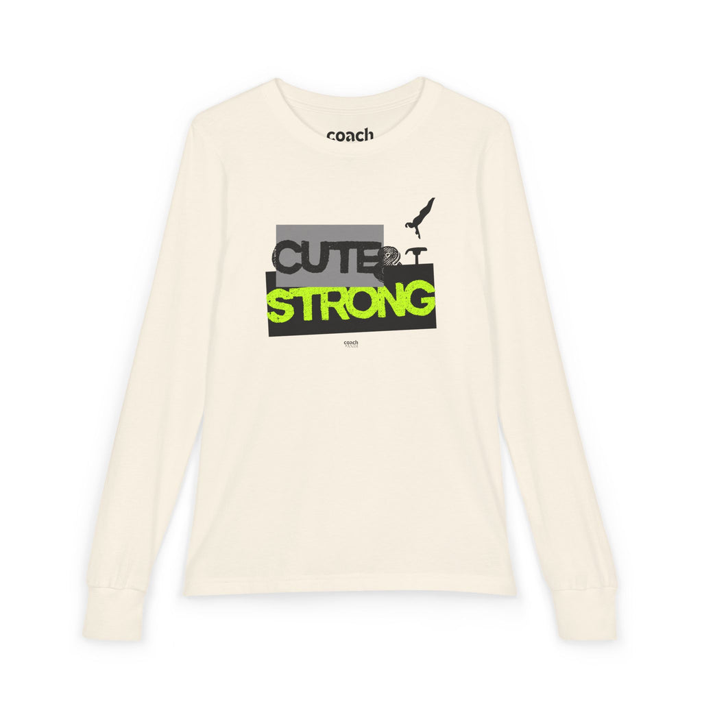 Cute & Strong Long Sleeve Shirt - Lime/Black (Youth)