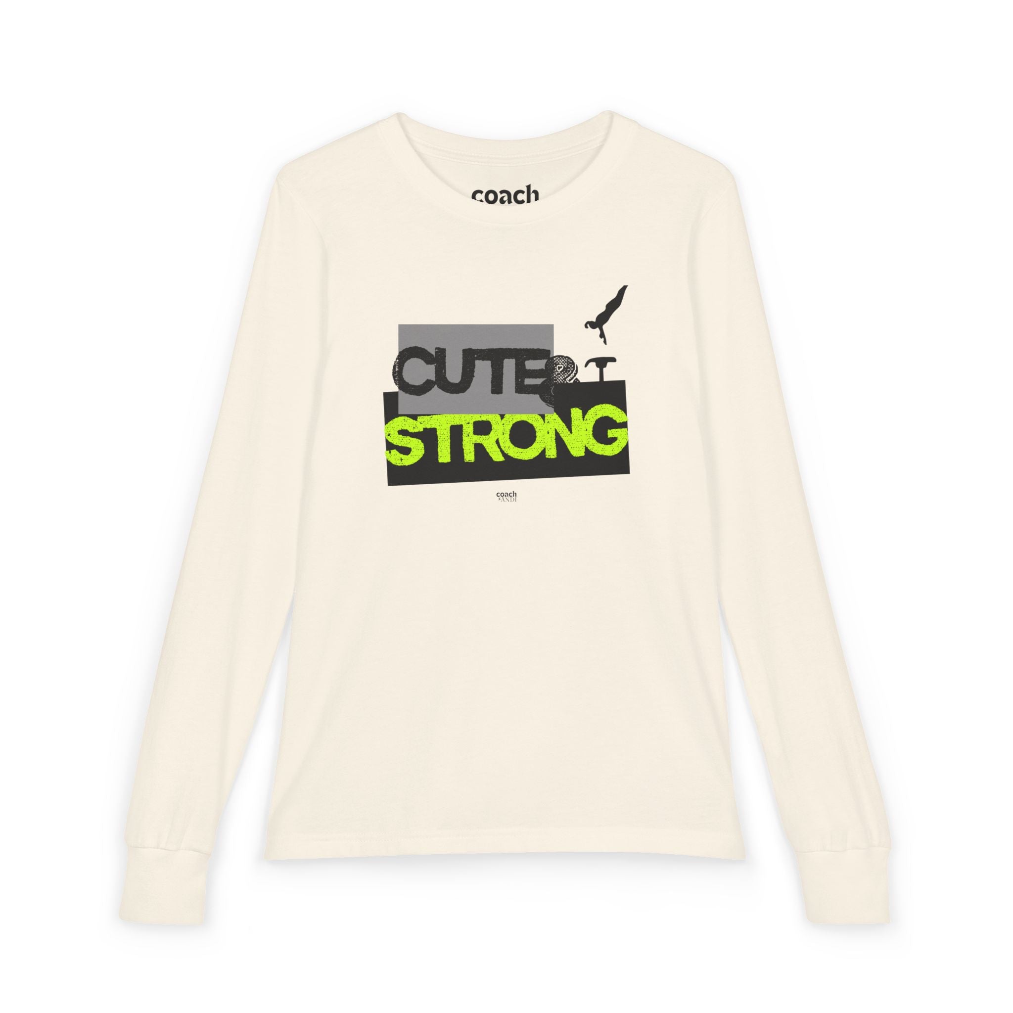 Cute & Strong Long Sleeve Shirt - Lime/Black (Youth)