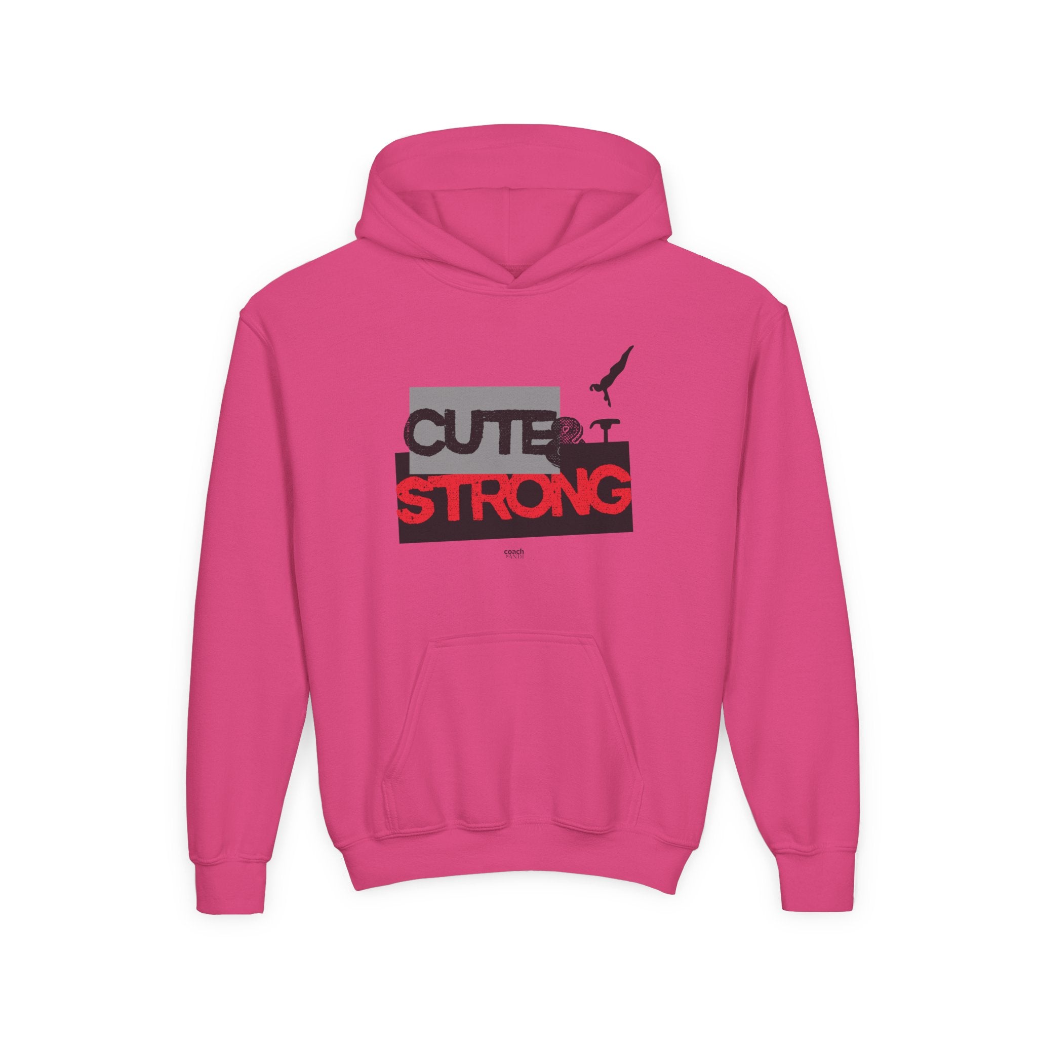 Cute & Strong Hoodie - Red/Black (Youth)