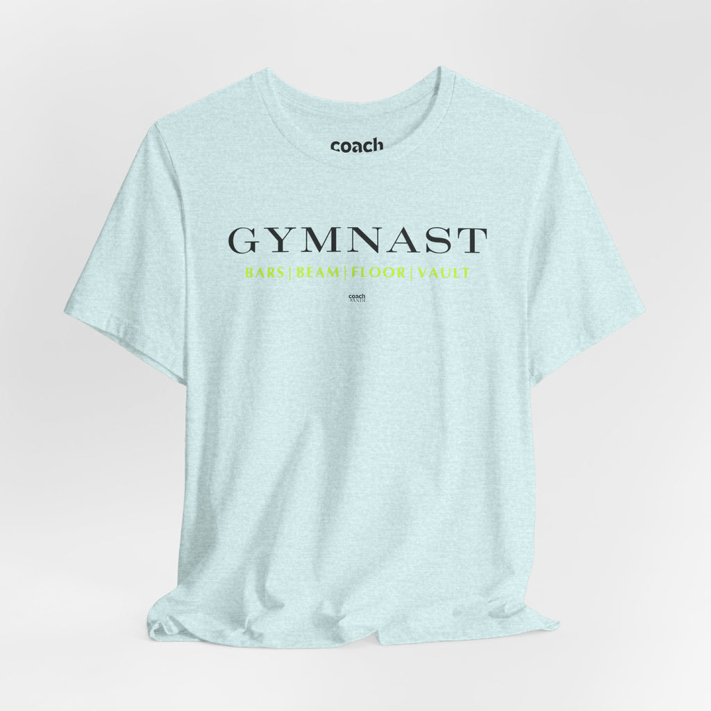 GYMNAST (Bars Beam Floor Vault) Tshirt - Lime (Adult)
