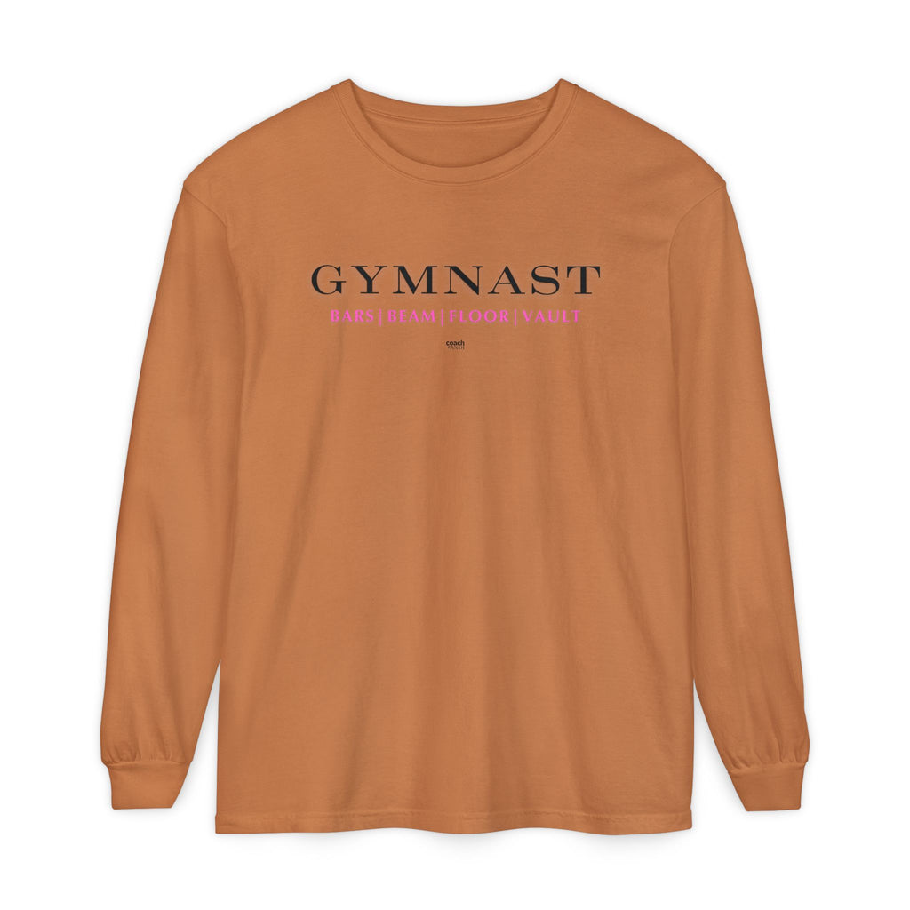 GYMNAST (Bars Beam Floor Vault) Long Sleeve Shirt - Pink (Adult )