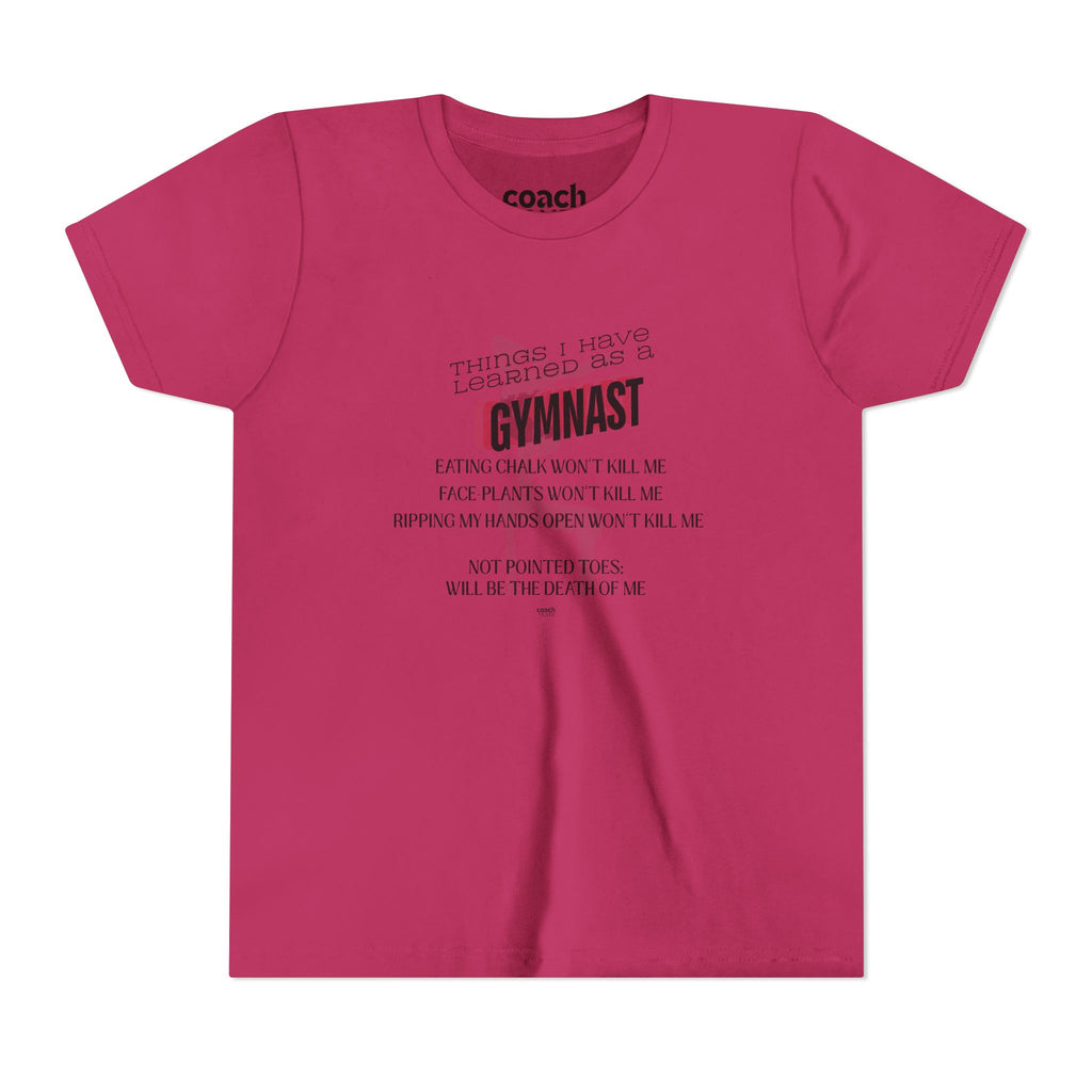 Things I learned as a Gymnast Short Sleeve Tee - Red (Youth)