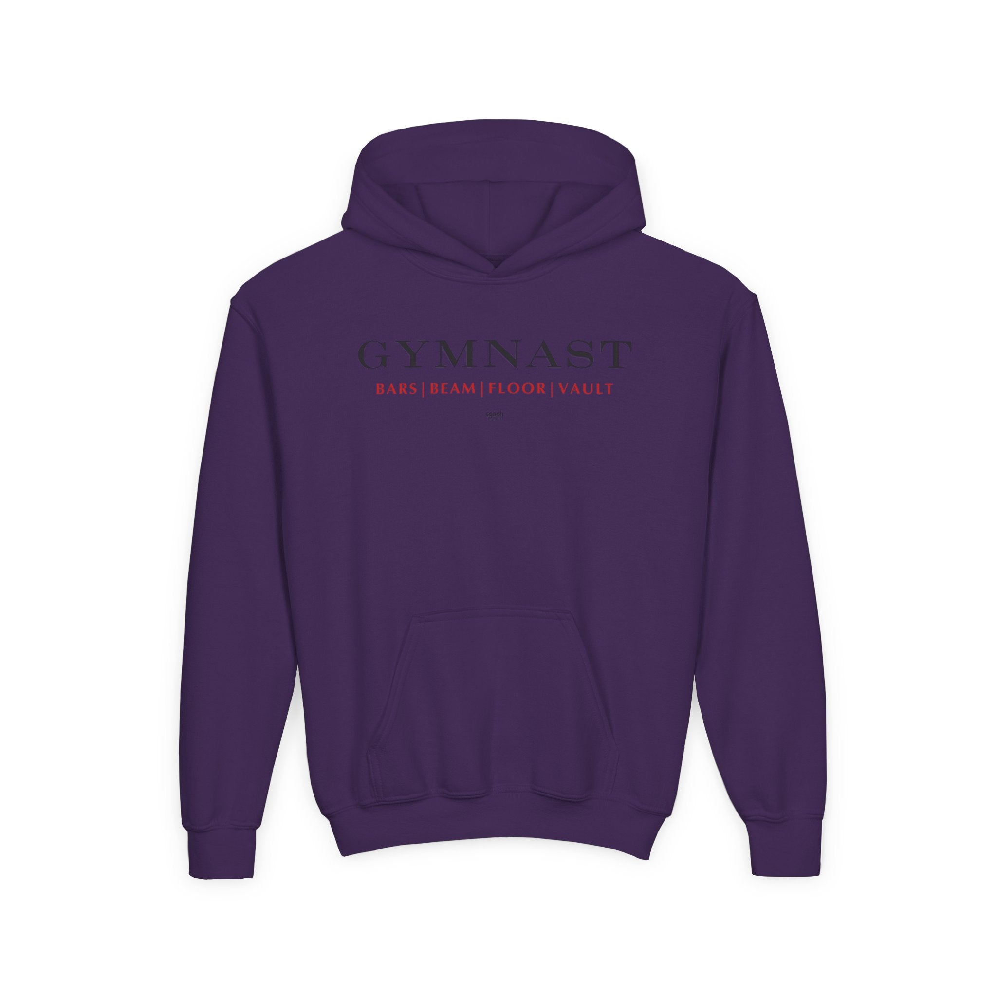 GYMNAST (Bars Beam Floor Vault) Hoodie - Red (Youth)