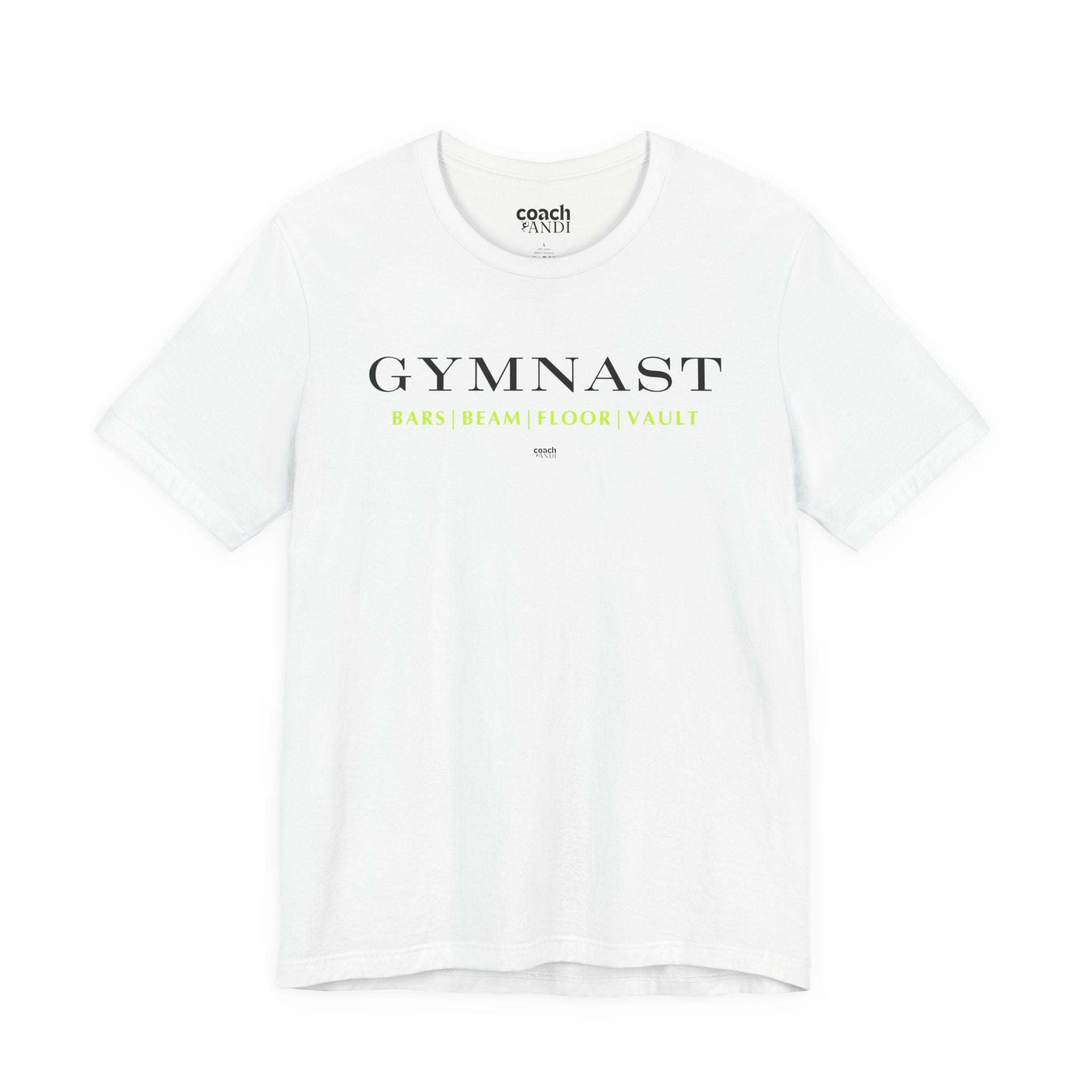 GYMNAST (Bars Beam Floor Vault) Tshirt - Lime (Adult)