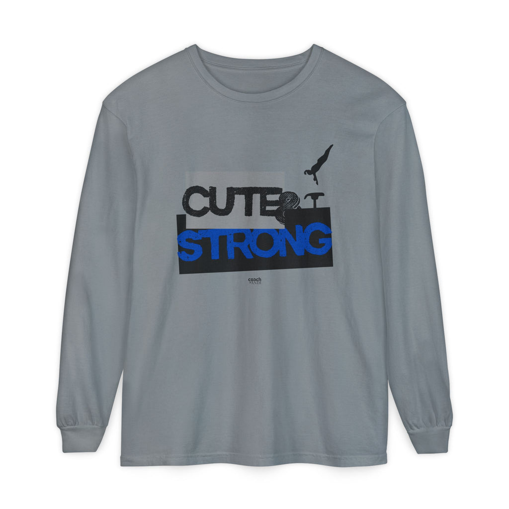 Cute & Strong - Blue/Black (Adult Long Sleeve Shirt)