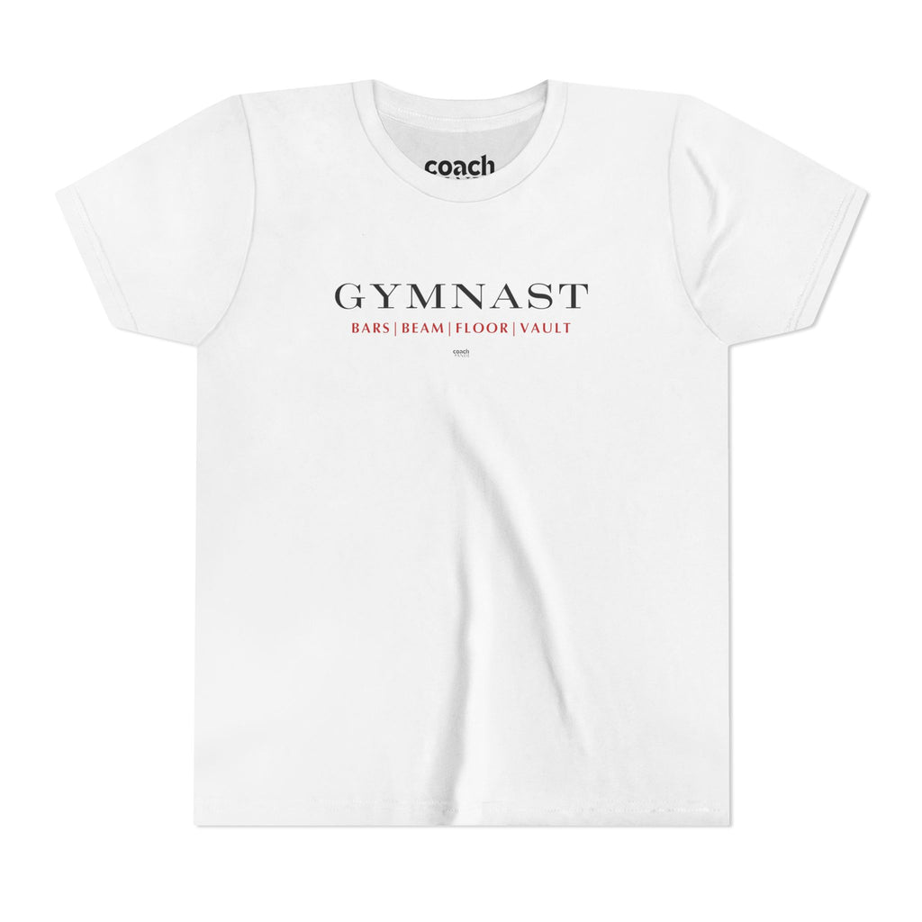 GYMNAST (Bars Beam Floor Vault) Short Sleeve Tee - Red (Youth)