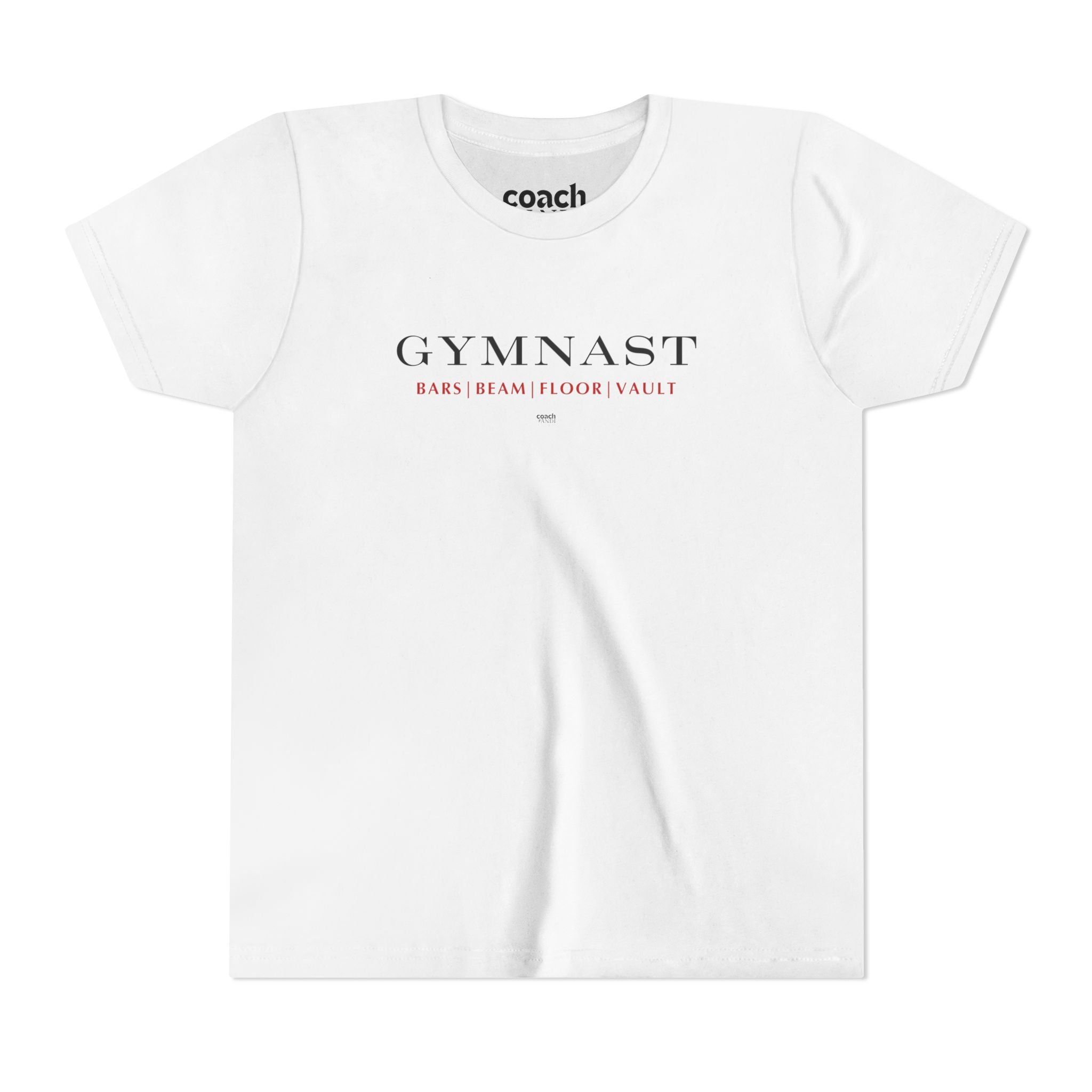 GYMNAST (Bars Beam Floor Vault) Short Sleeve Tee - Red (Youth)