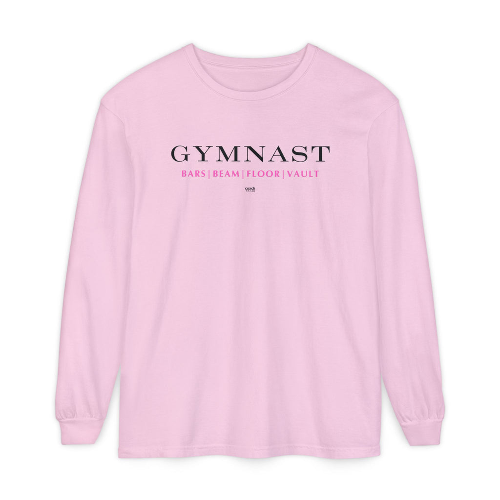 GYMNAST (Bars Beam Floor Vault) Long Sleeve Shirt - Pink (Adult )