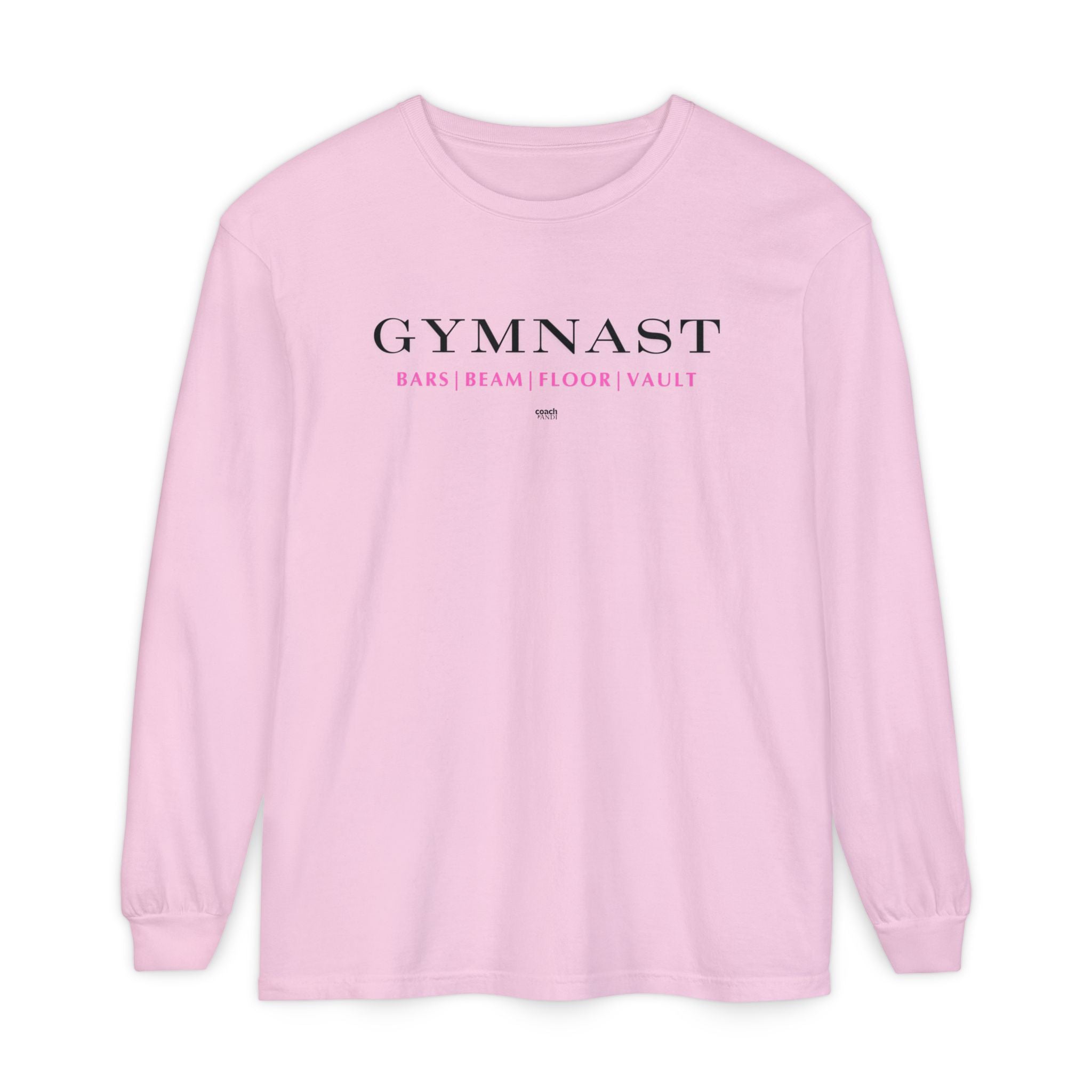 GYMNAST (Bars Beam Floor Vault) Long Sleeve Shirt - Pink (Adult )