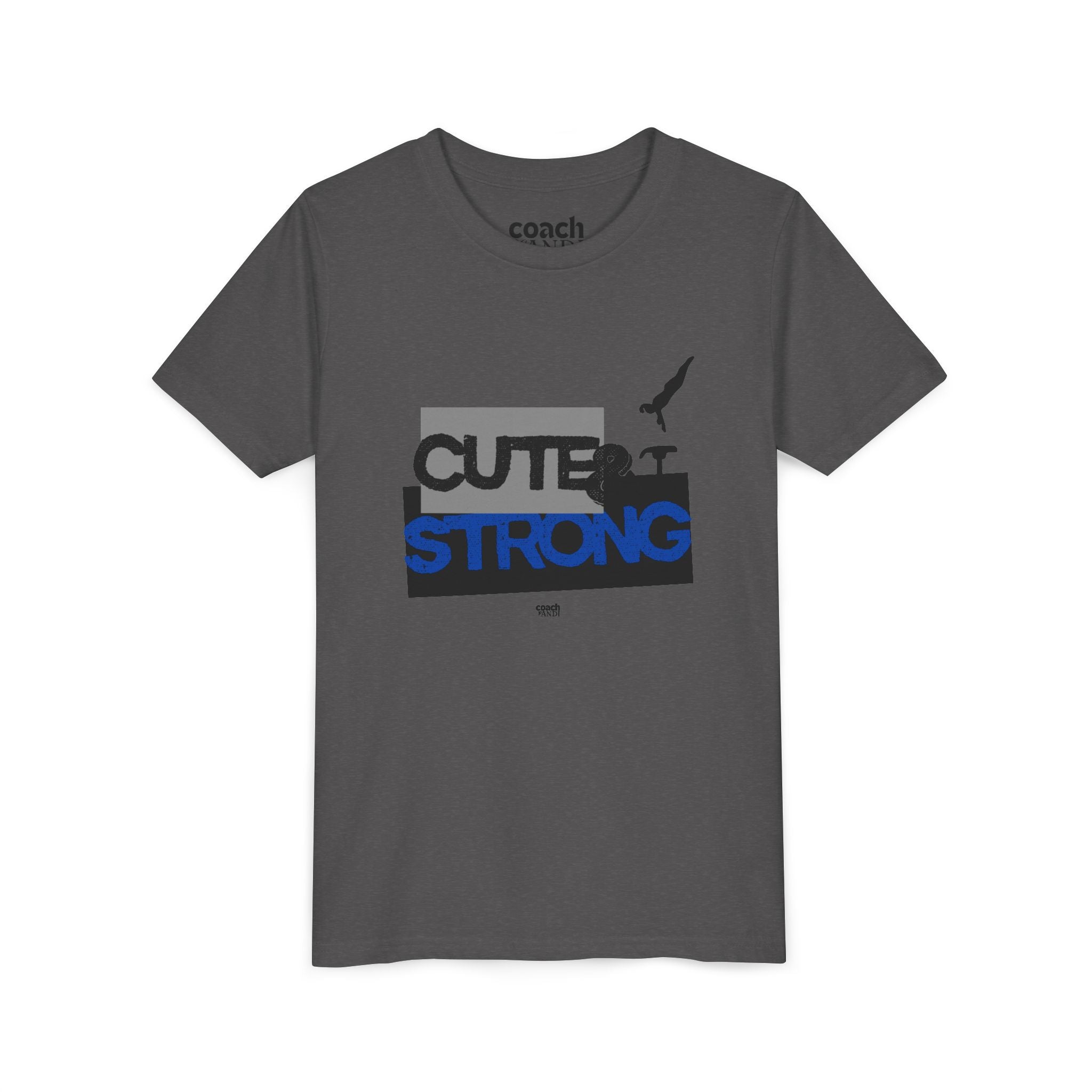 Cute & Strong Youth Short Sleeve Tee - Blue/Black