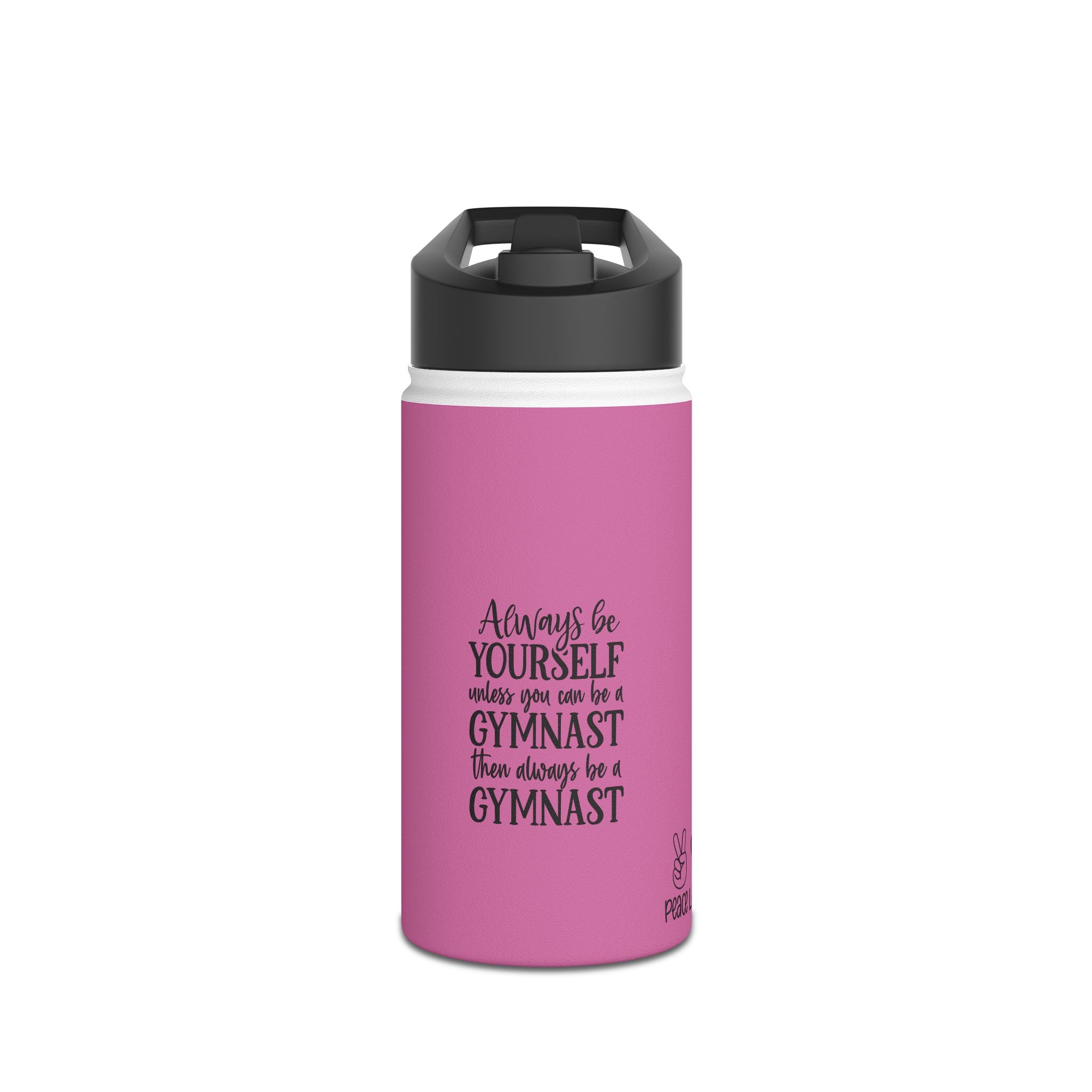 Gymnastics Quotes-Pink (Stainless Steel Water Bottle, Standard Lid)