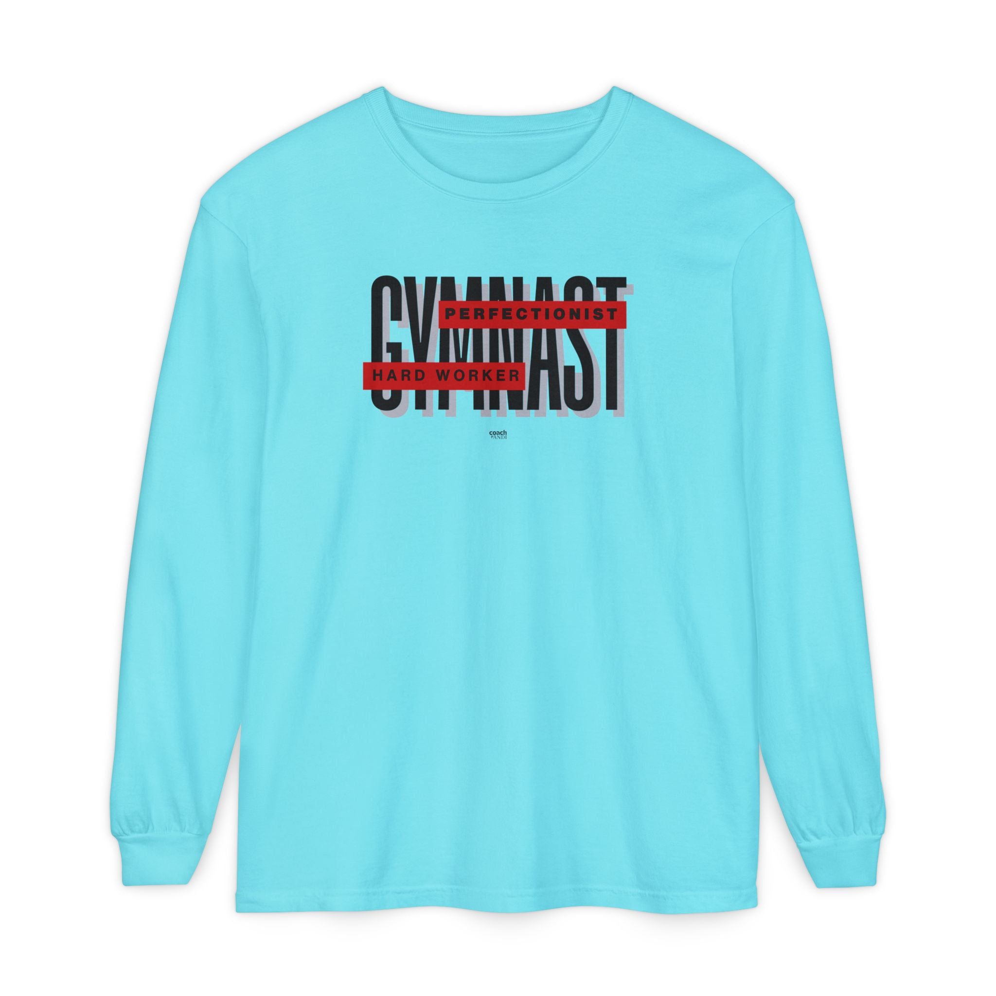 Gymnast Hard Worker Long Sleeve Shirt - Red (Adult)