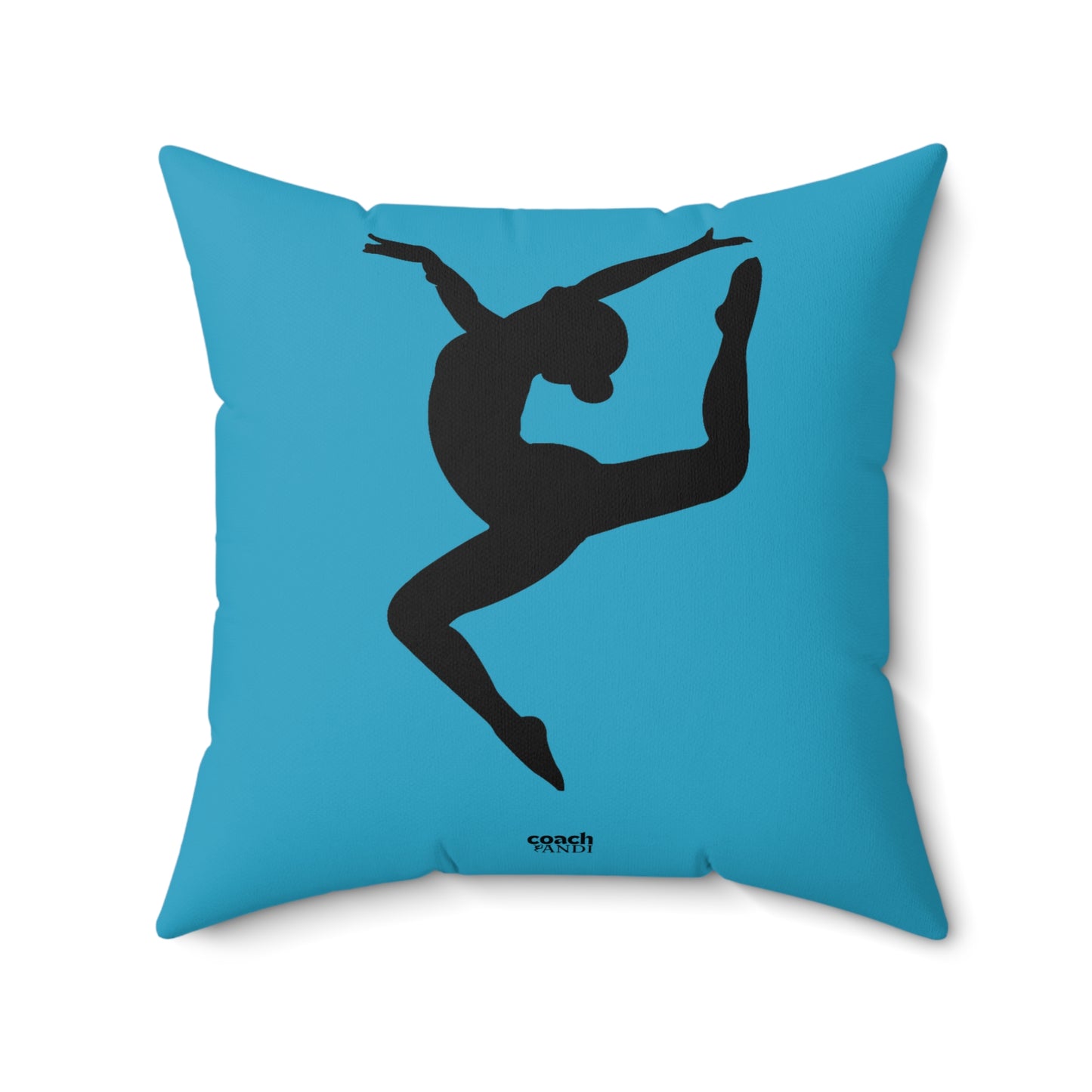 Always Be A Gymnast-Turquoise (Spun Polyester Square Pillow)