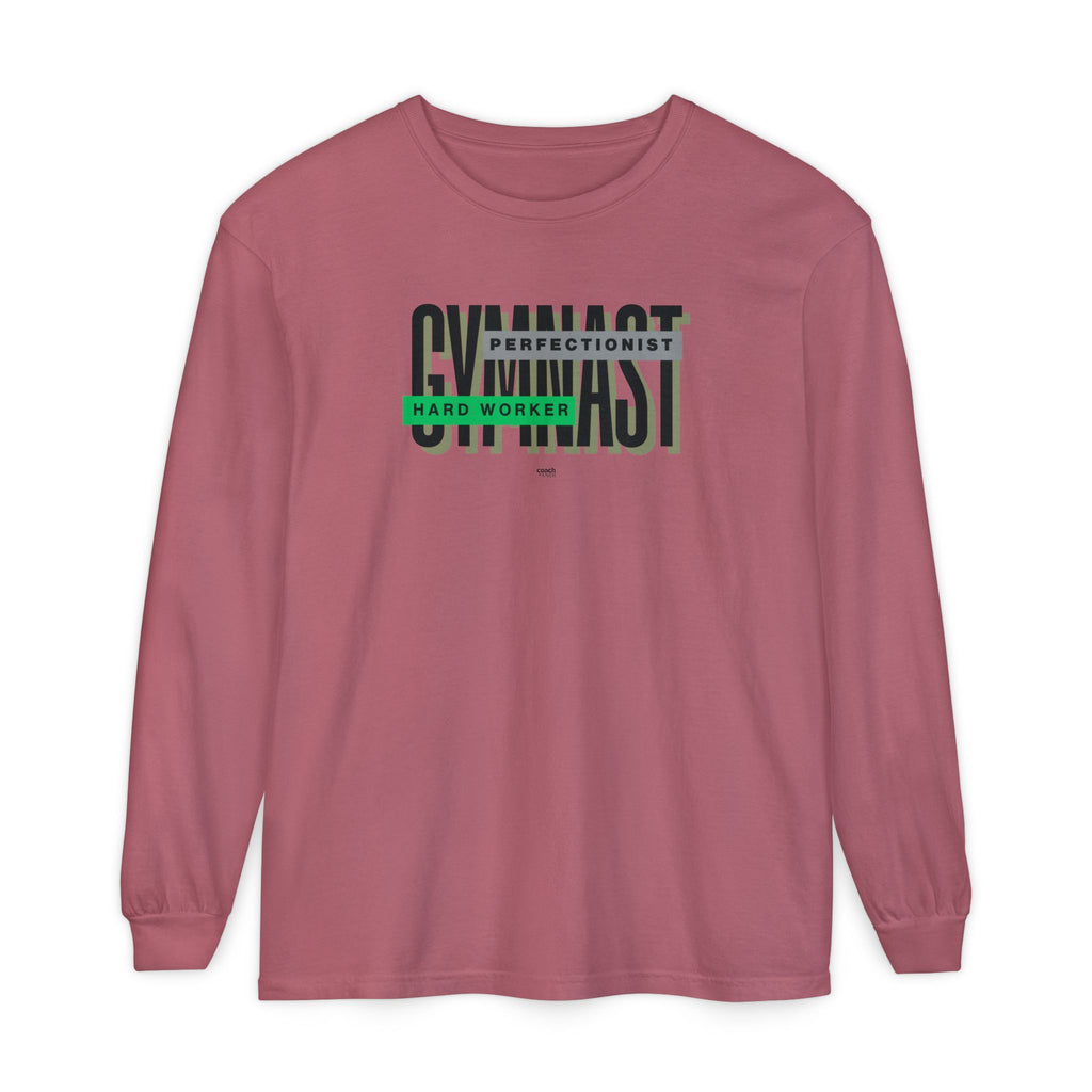 Gymnast Hard Worker Long Sleeve Shirt - Lime/Blue (Adult)