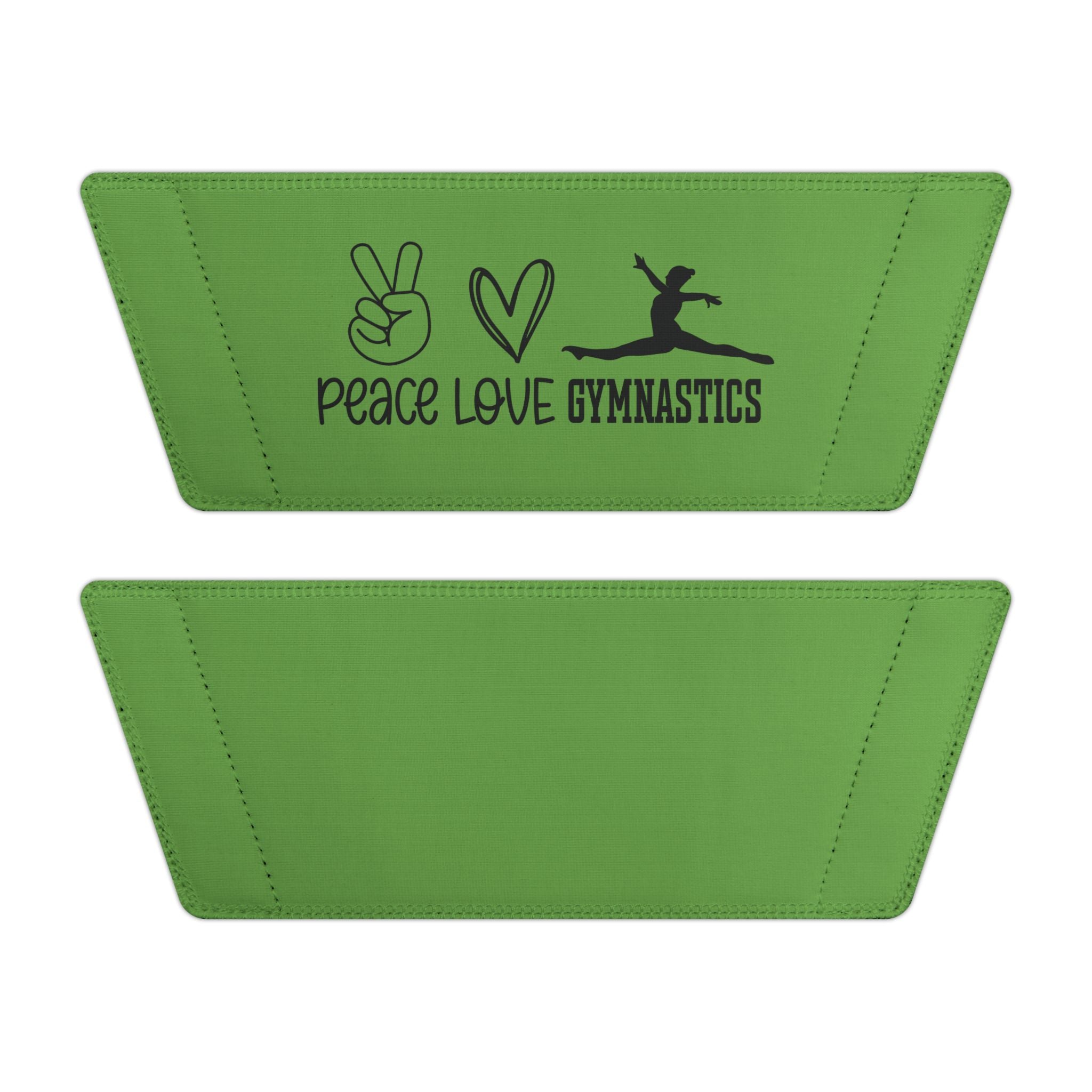 Peace, Love, Gymnastics- Green (Youth Removable-Strap Sandals)