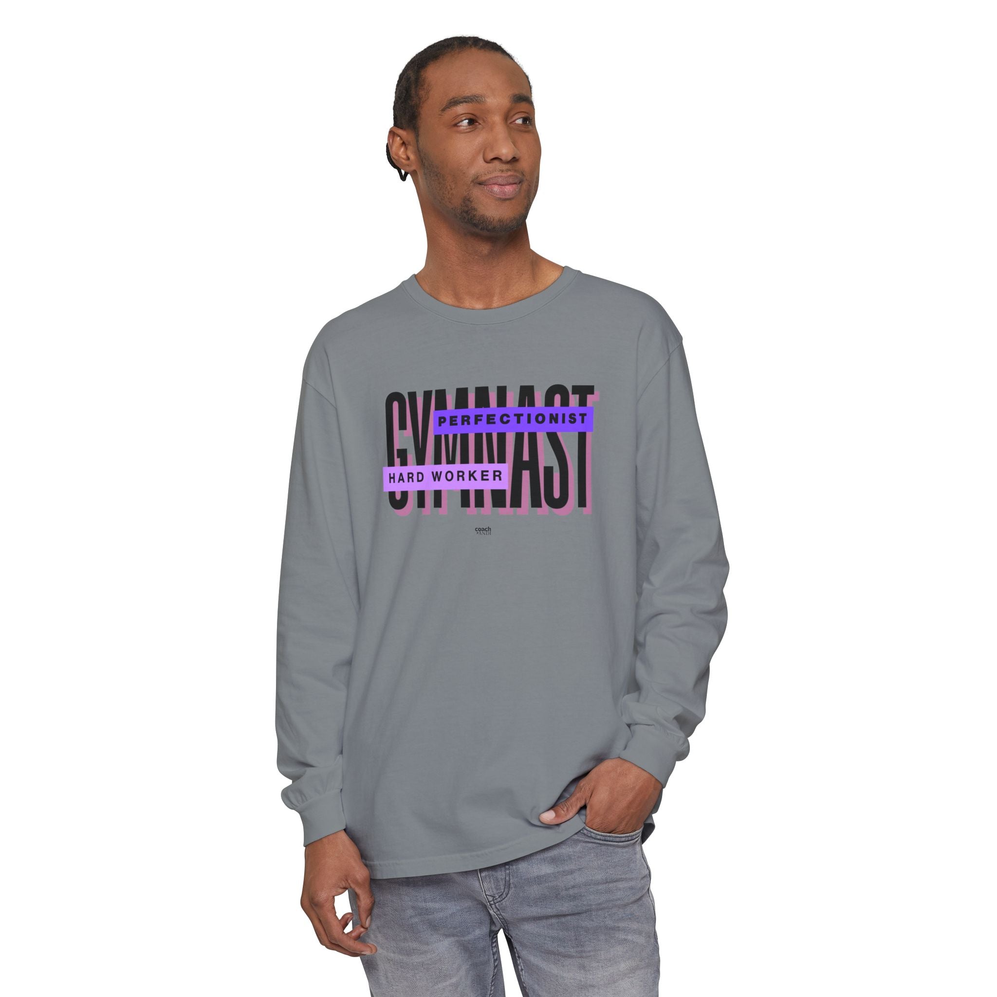 Gymnast Hard Worker Long Sleeve Shirt - Purple (Adult)