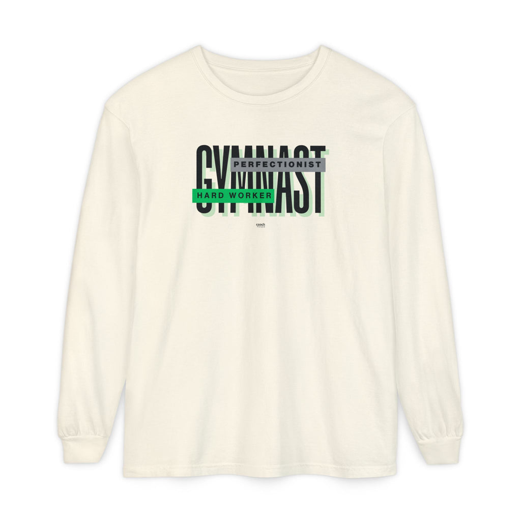 Gymnast Hard Worker Long Sleeve Shirt - Lime/Blue (Adult)