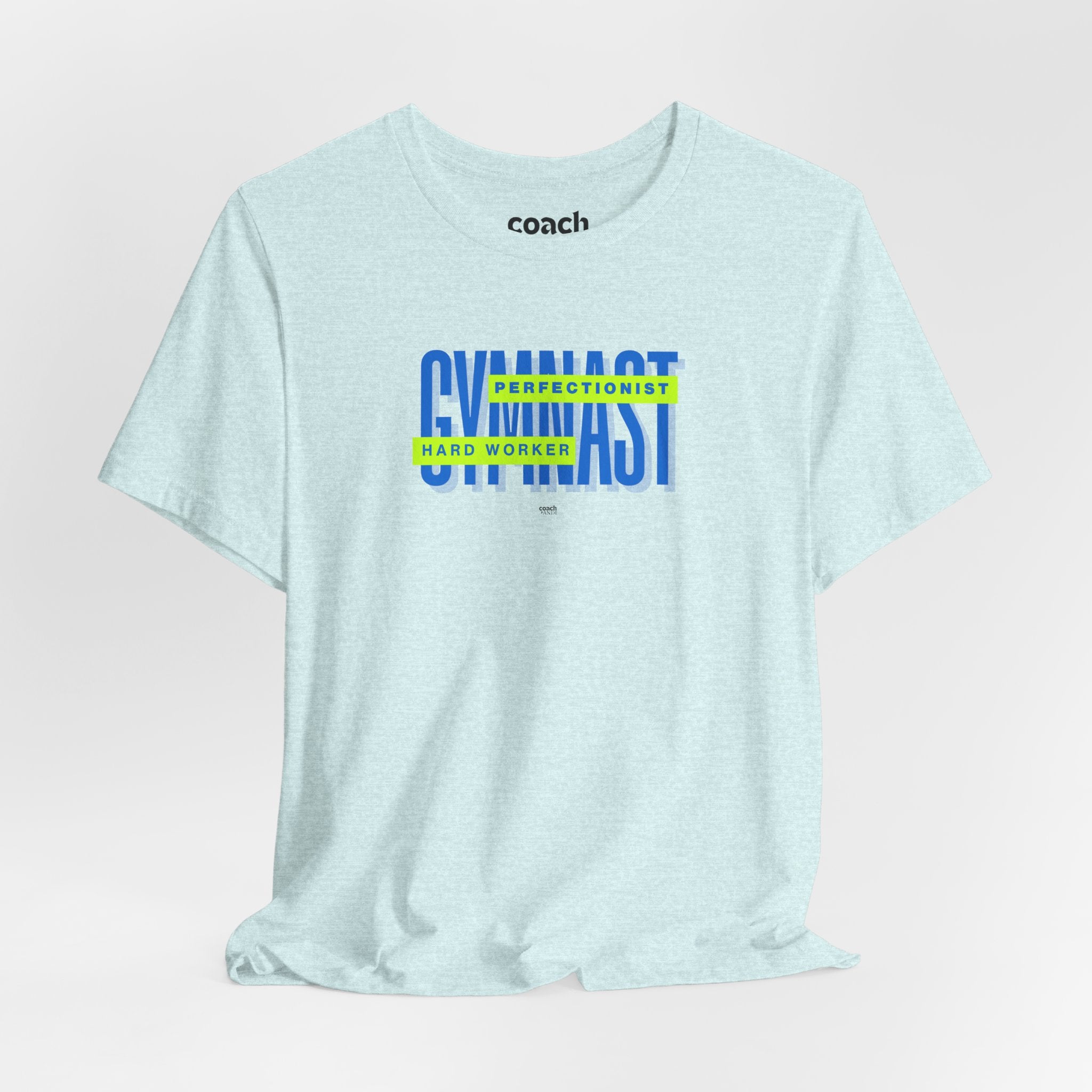 Gymnast Hard Worker Tshirt - Lime/Blue (Adult)