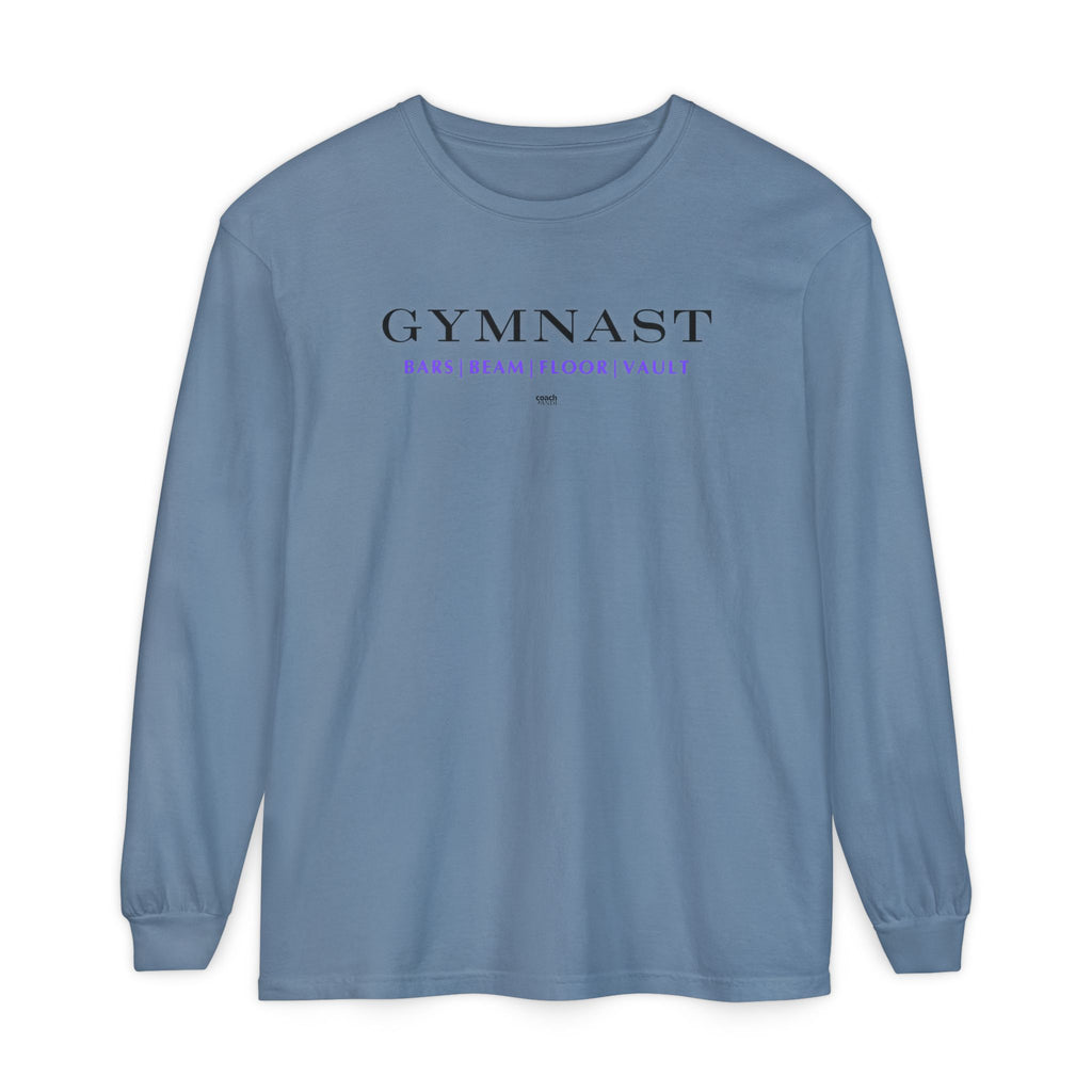 GYMNAST (Bars Beam Floor Vault) Long Sleeve Shirt - Purple (Adult)
