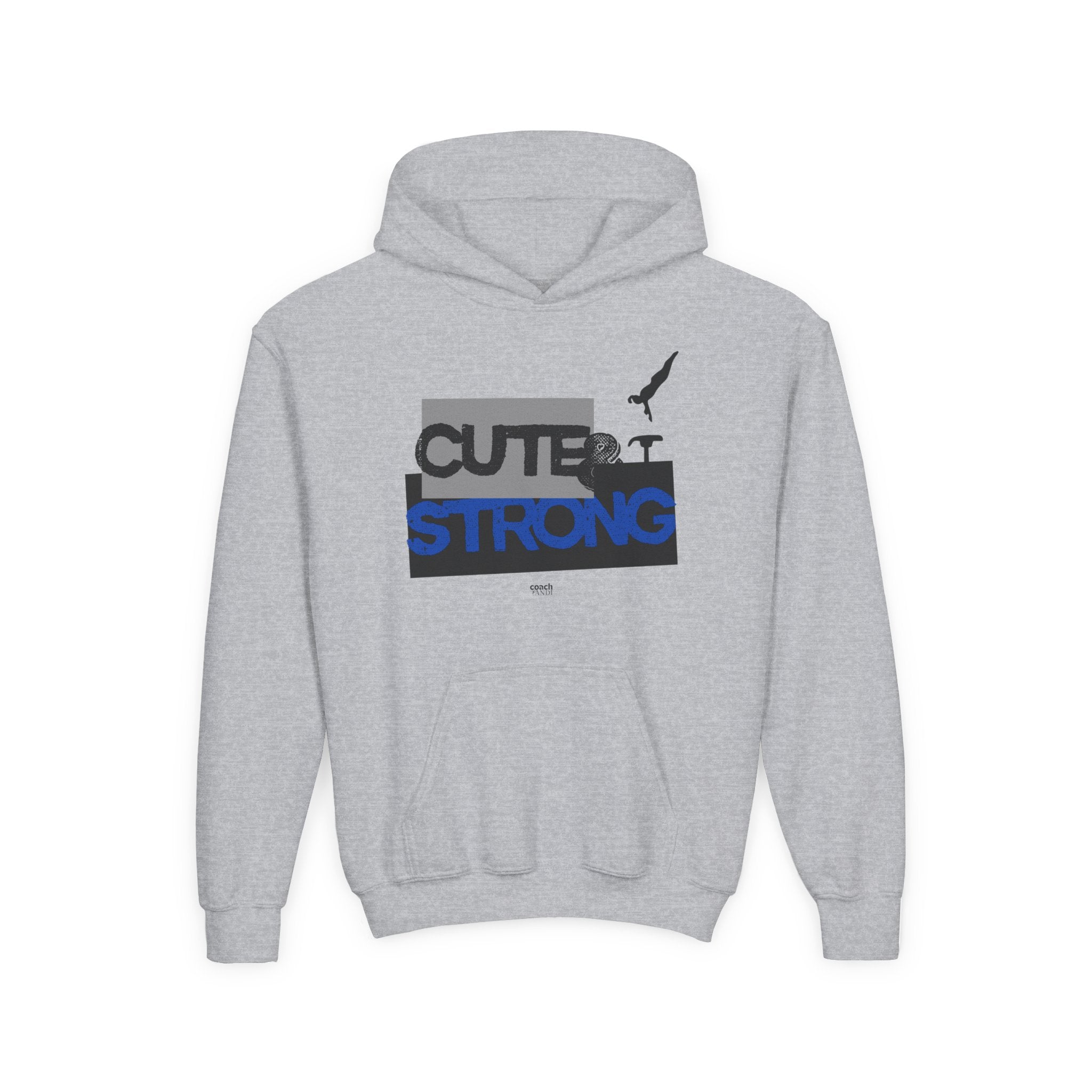 Cute & Strong Hoodie - Blue/Black (Youth)